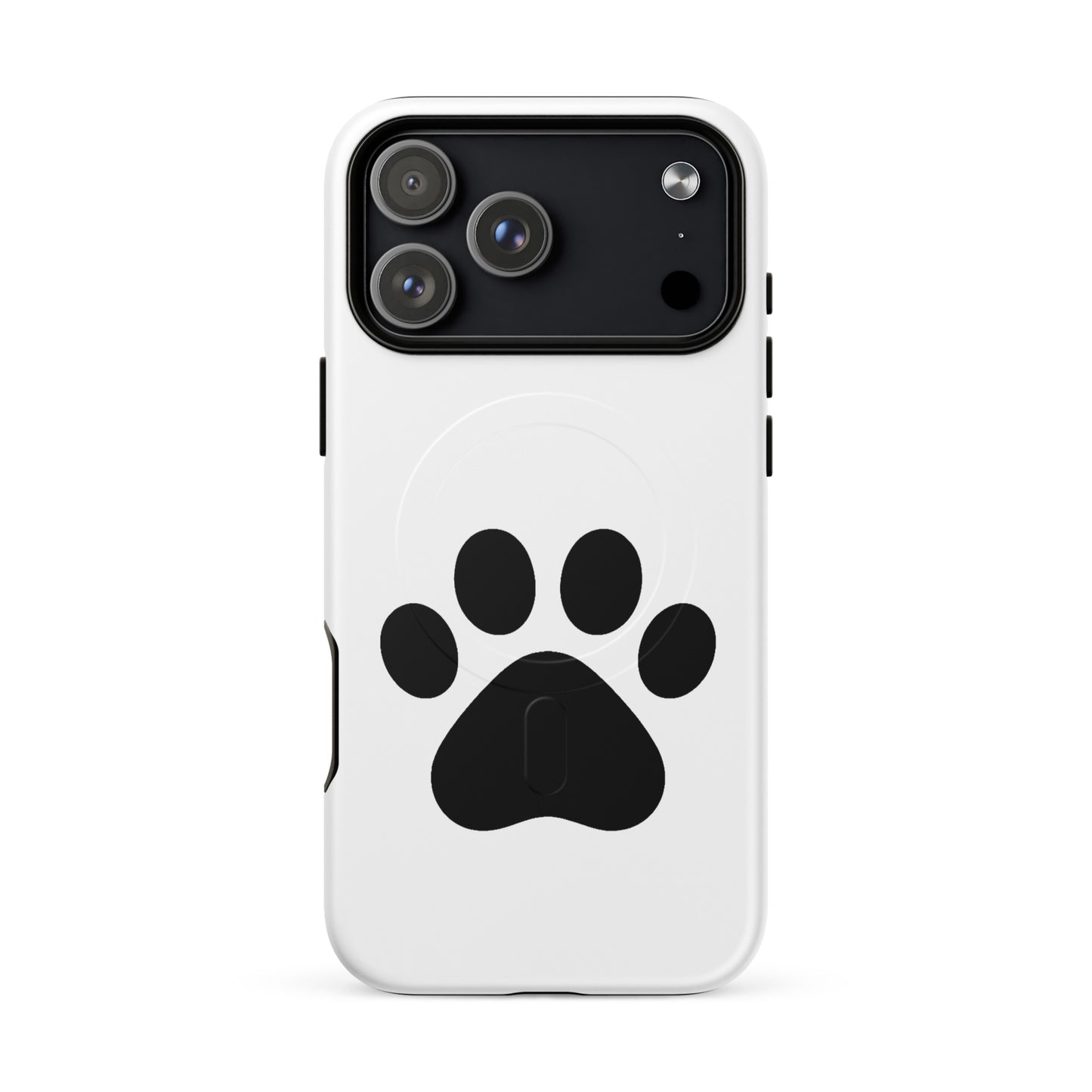Magnetic Phone Case for iPhone with minimalist paw print design, perfect for pet lovers.
