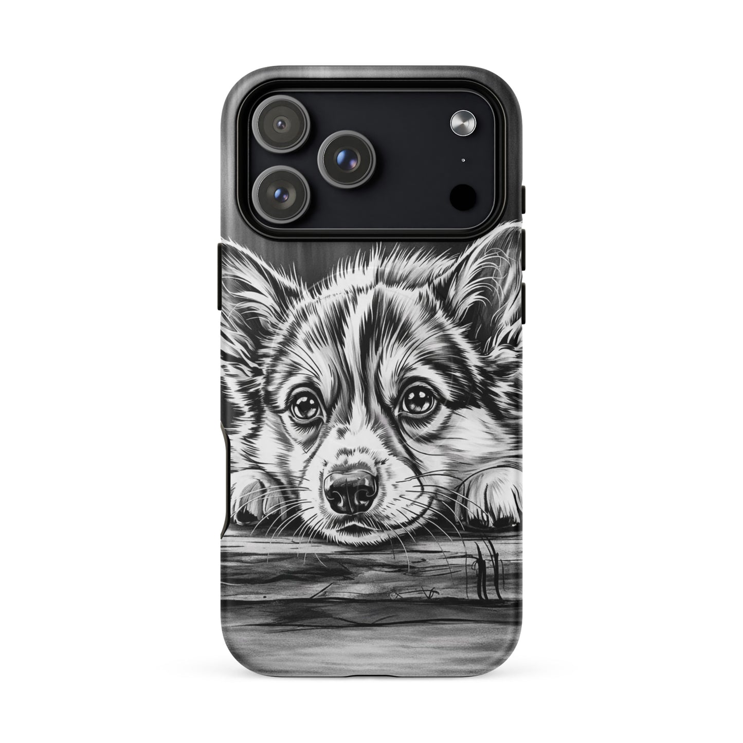 Magnetic Phone Case for iPhone with elegant puppy art offering premium protection.