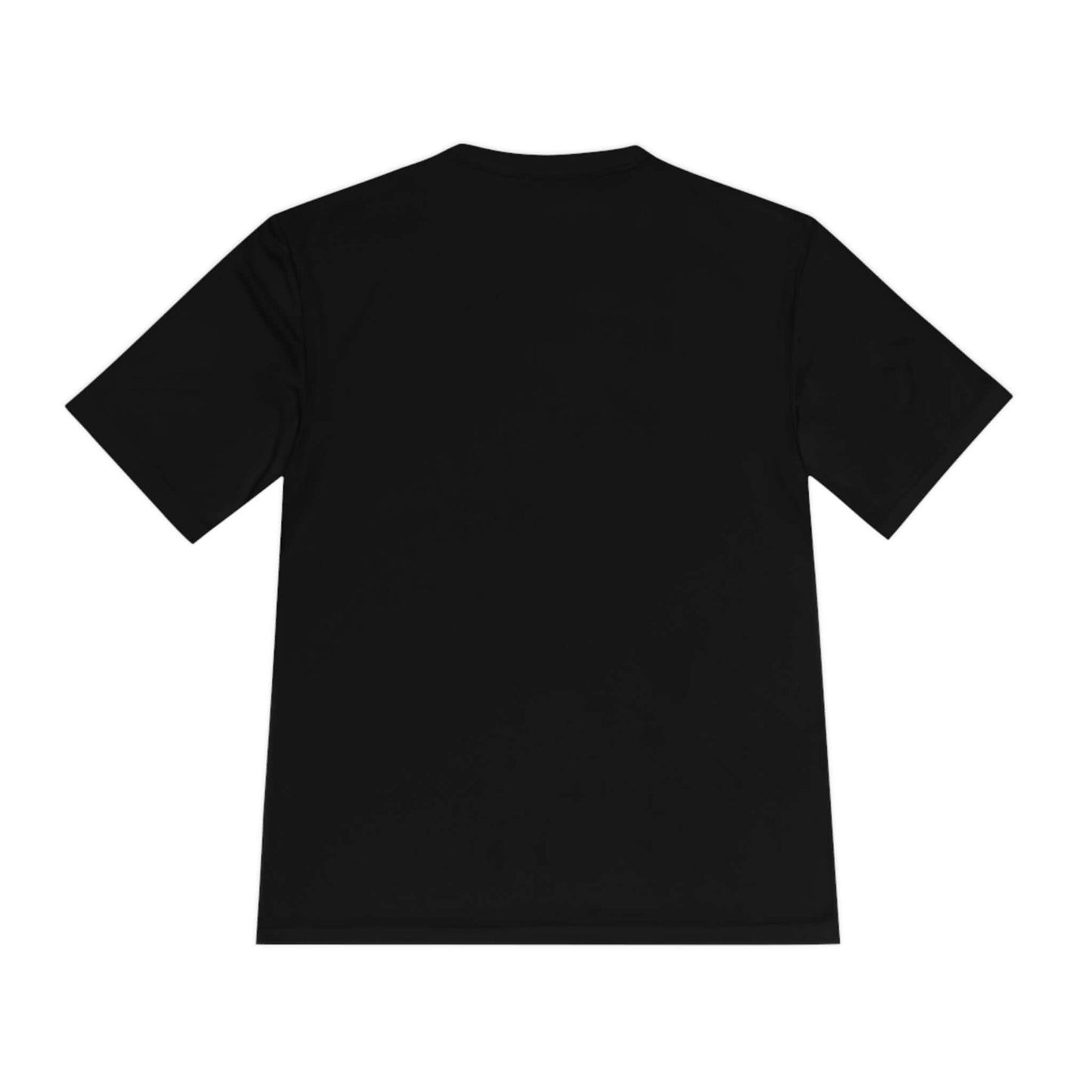 Black "No Mercy" Pickleball Performance Dry-Fit T-Shirt, back view, moisture-wicking polyester for optimal comfort and performance.