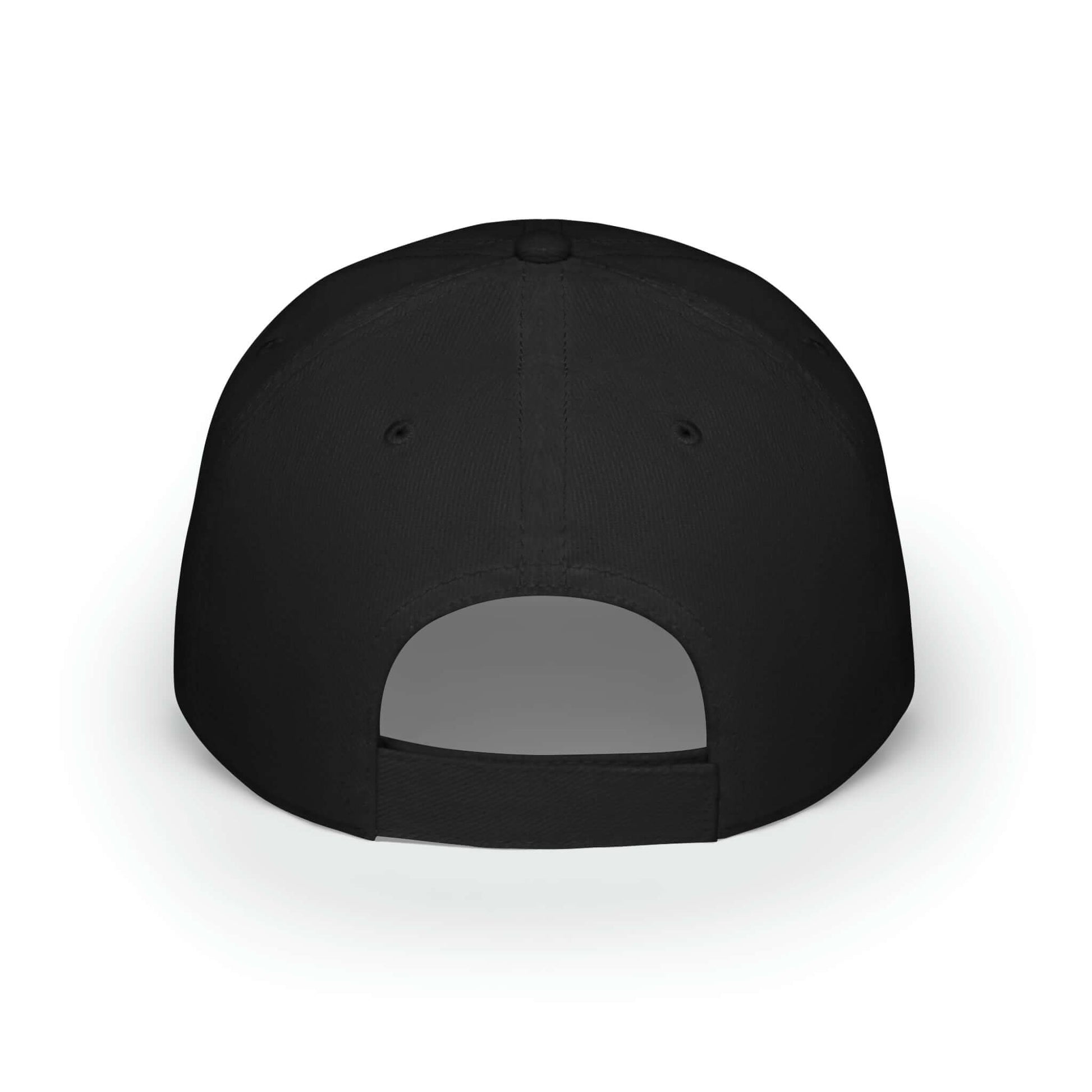 Back view of No Mercy Pickleball Series low-profile cap in black, showing adjustable strap and sleek design.