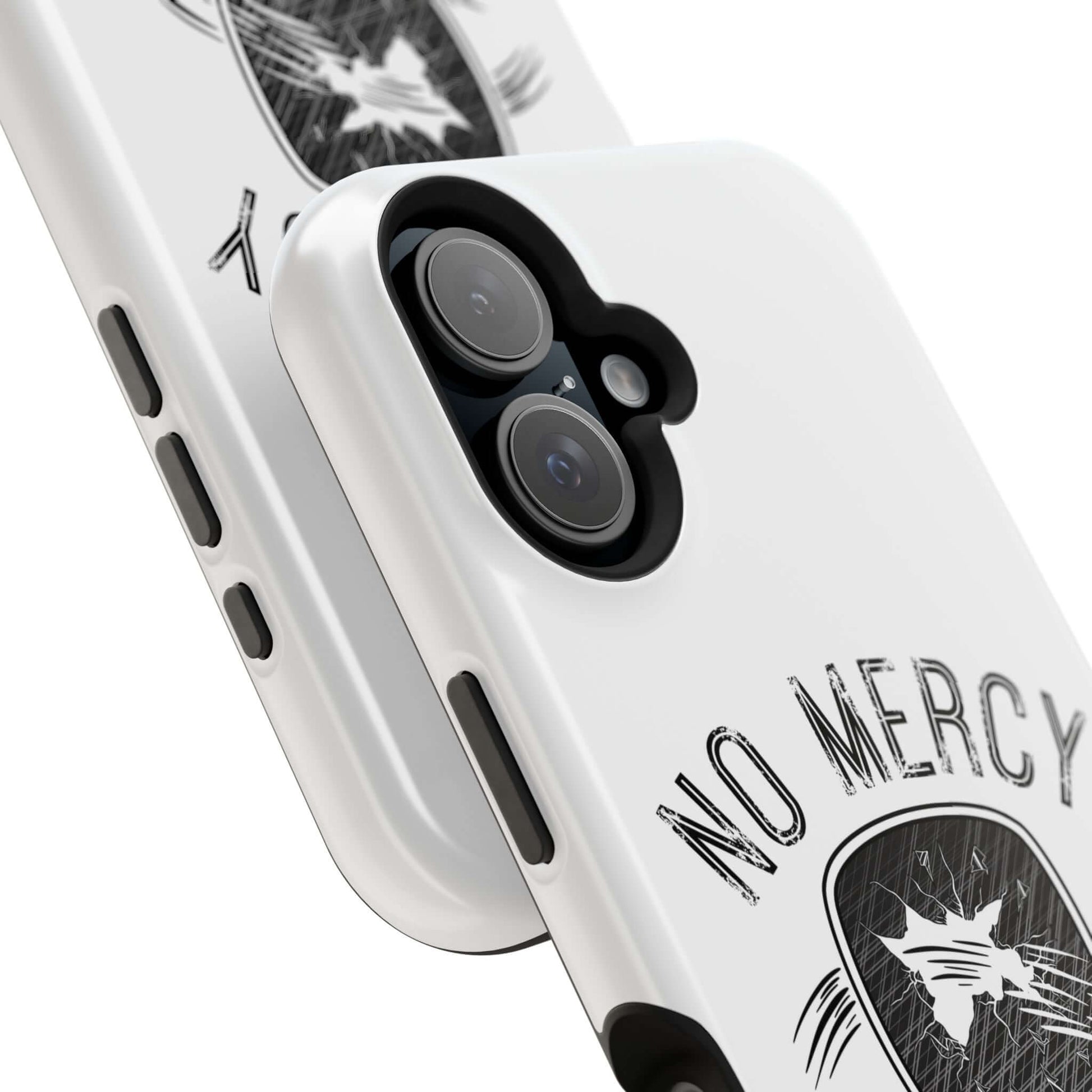 "No Mercy Pickleball Series MagSafe tough phone case for iPhone, showcasing durable design and stylish graphics."