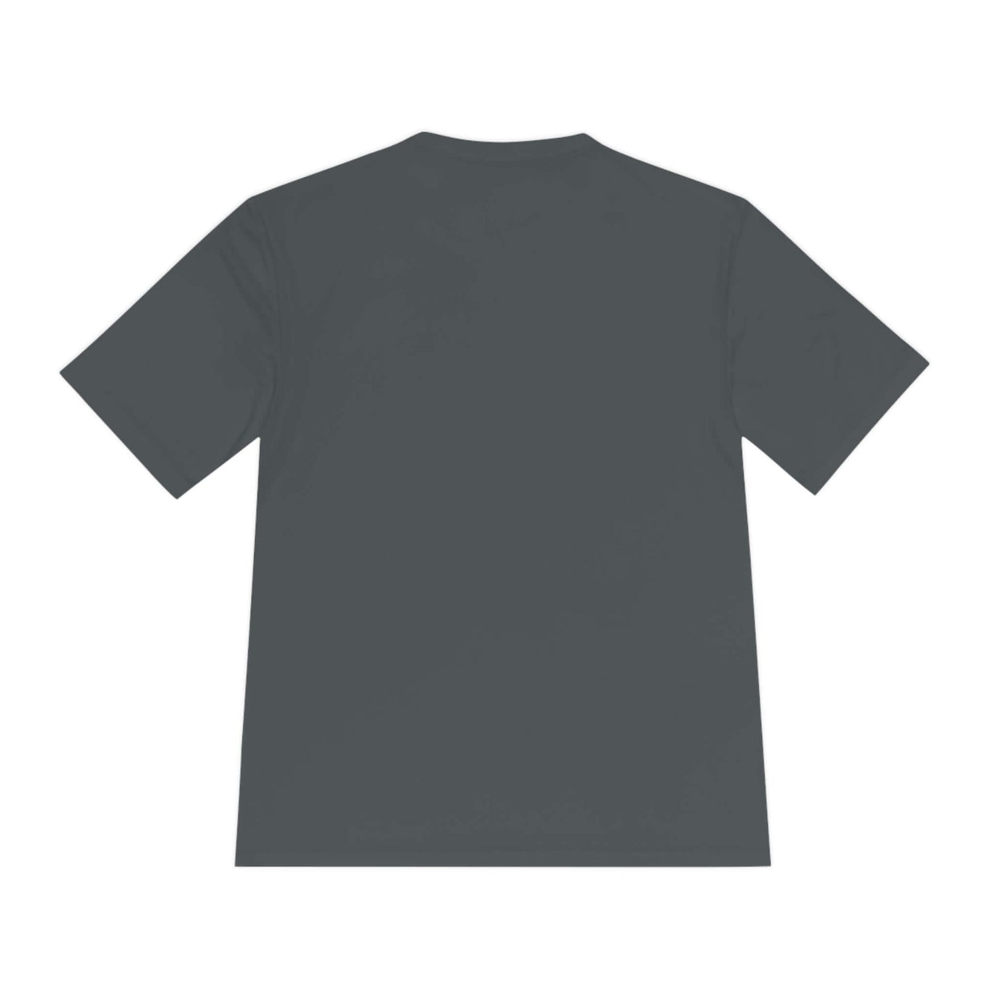 Back view of "No Mercy" Pickleball Series Performance T-Shirt in dark green, highlighting its moisture-wicking polyester fabric.