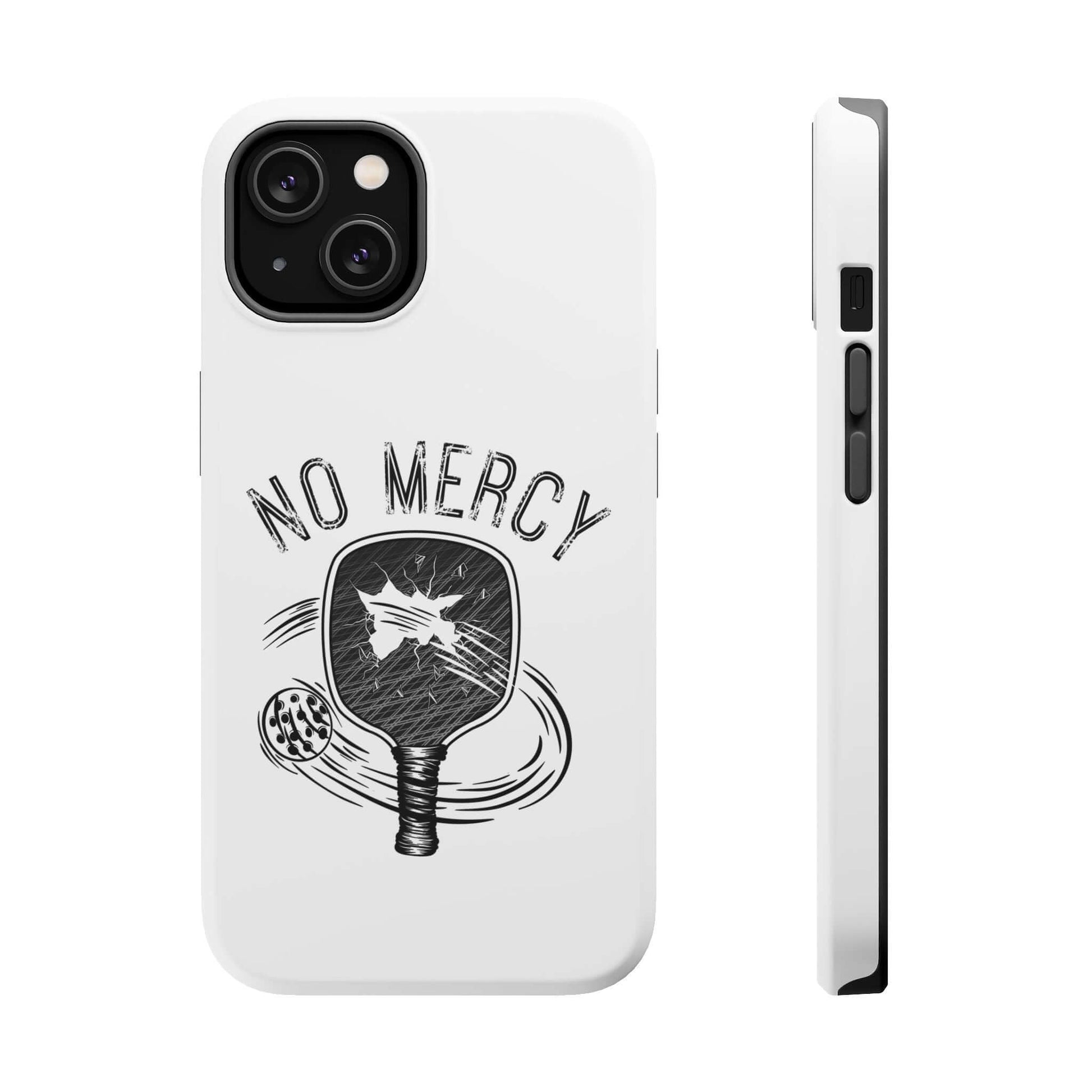 "No Mercy Pickleball Series MagSafe Tough iPhone Case with Paddle Design"