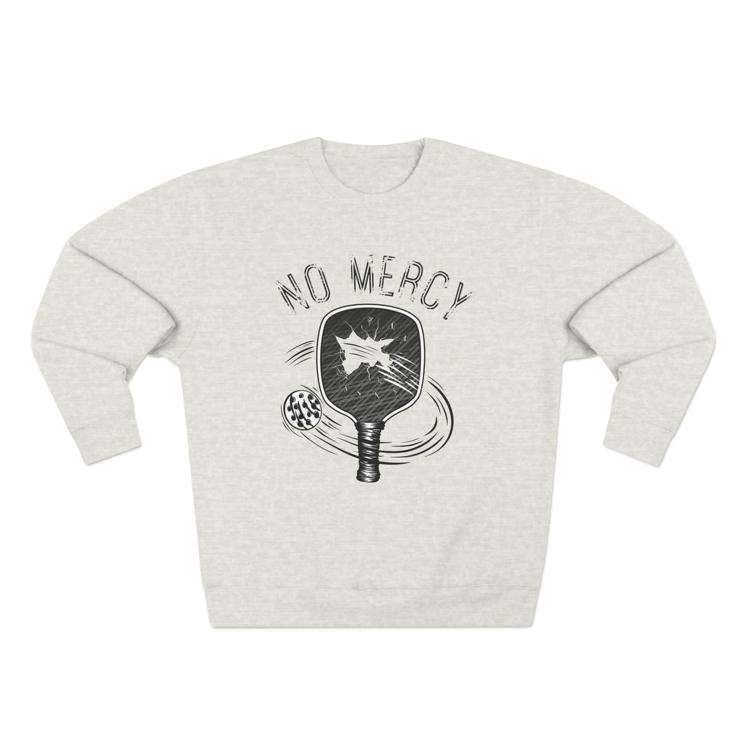 "No Mercy Pickleball Series Unisex Crewneck Sweatshirt with Paddle Design"