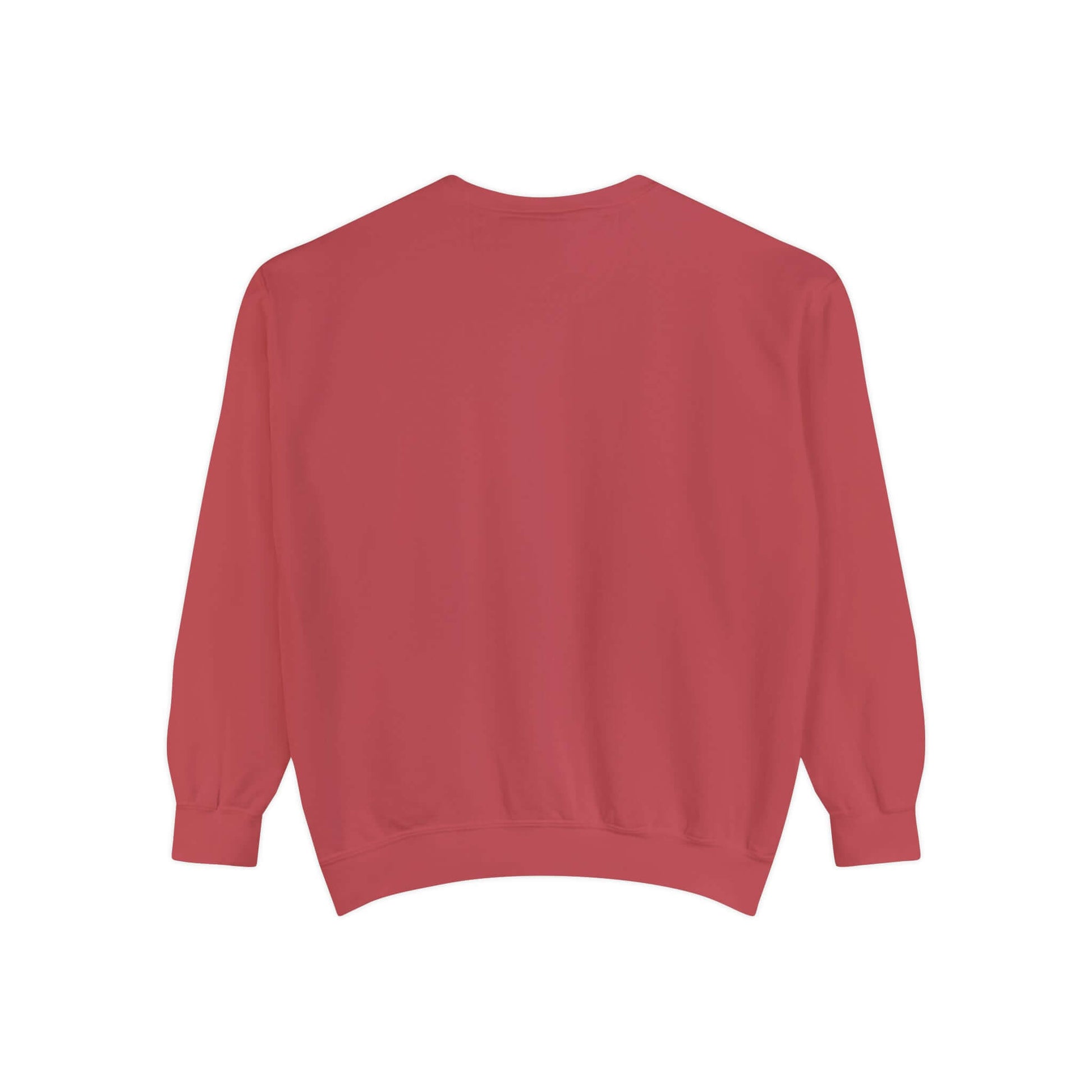 Red unisex garment-dyed sweatshirt from No Mercy Pickleball Series, showcasing luxury and comfort for on and off-court style.