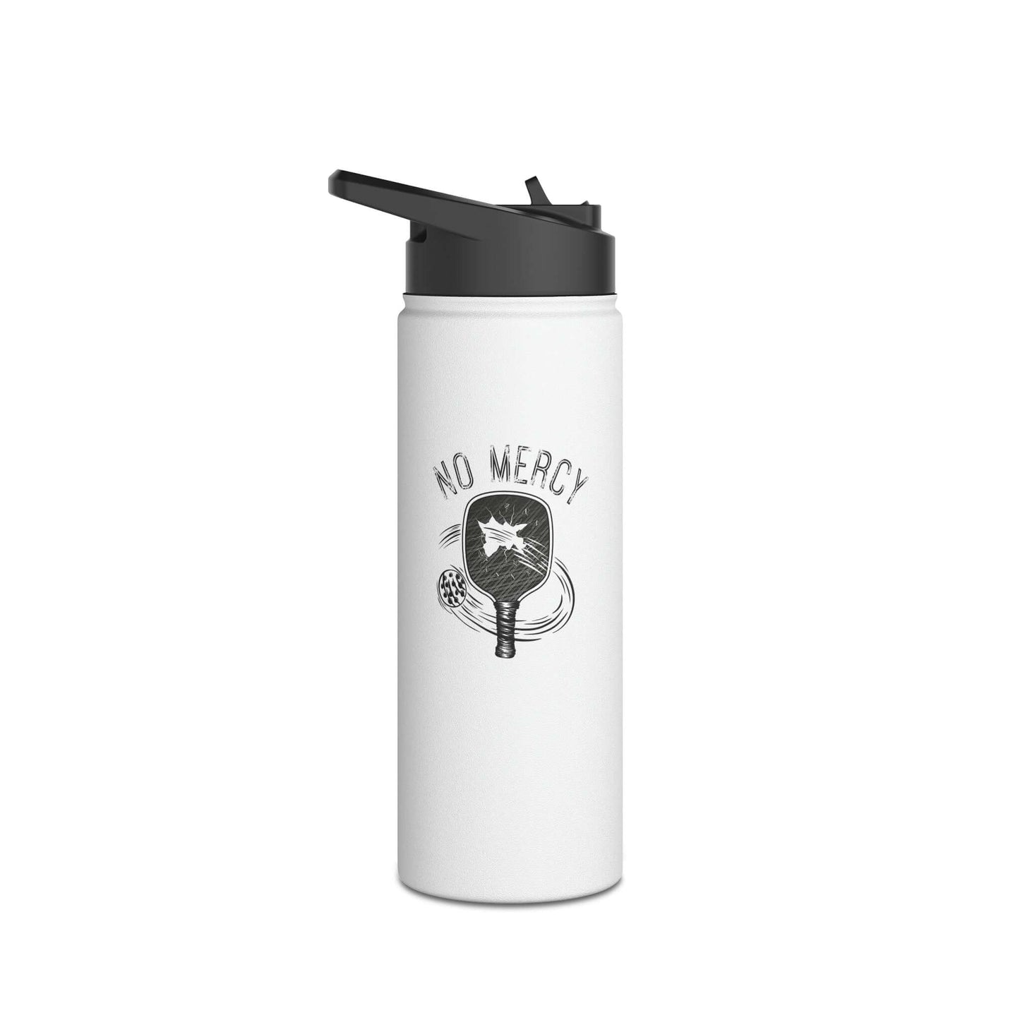No Mercy Pickleball stainless steel water bottle with standard lid, featuring a stylish design, perfect for hydration on the court.