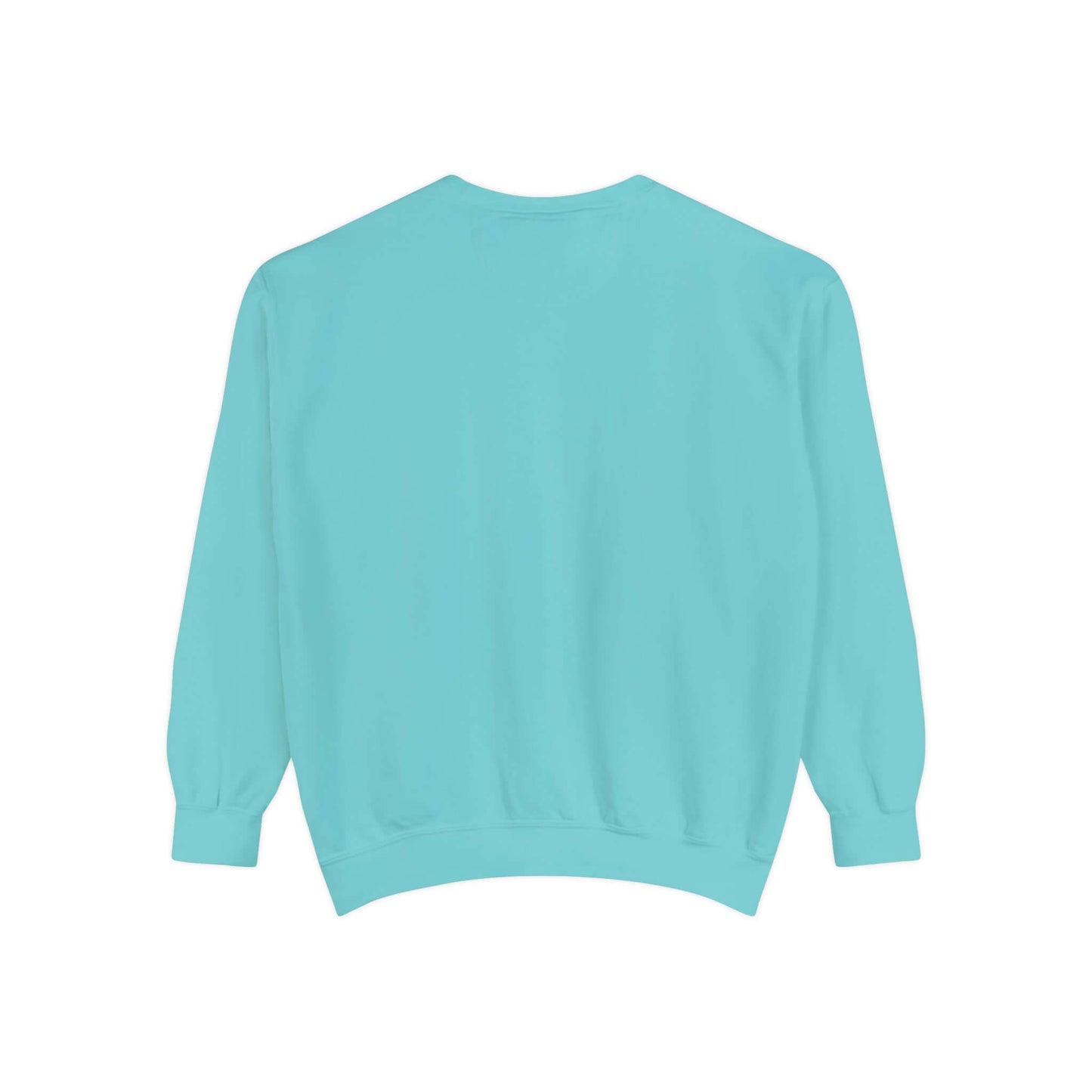 Unisex garment-dyed sweatshirt, turquoise edition, part of the No Mercy Pickleball Series for luxury style on and off the court.