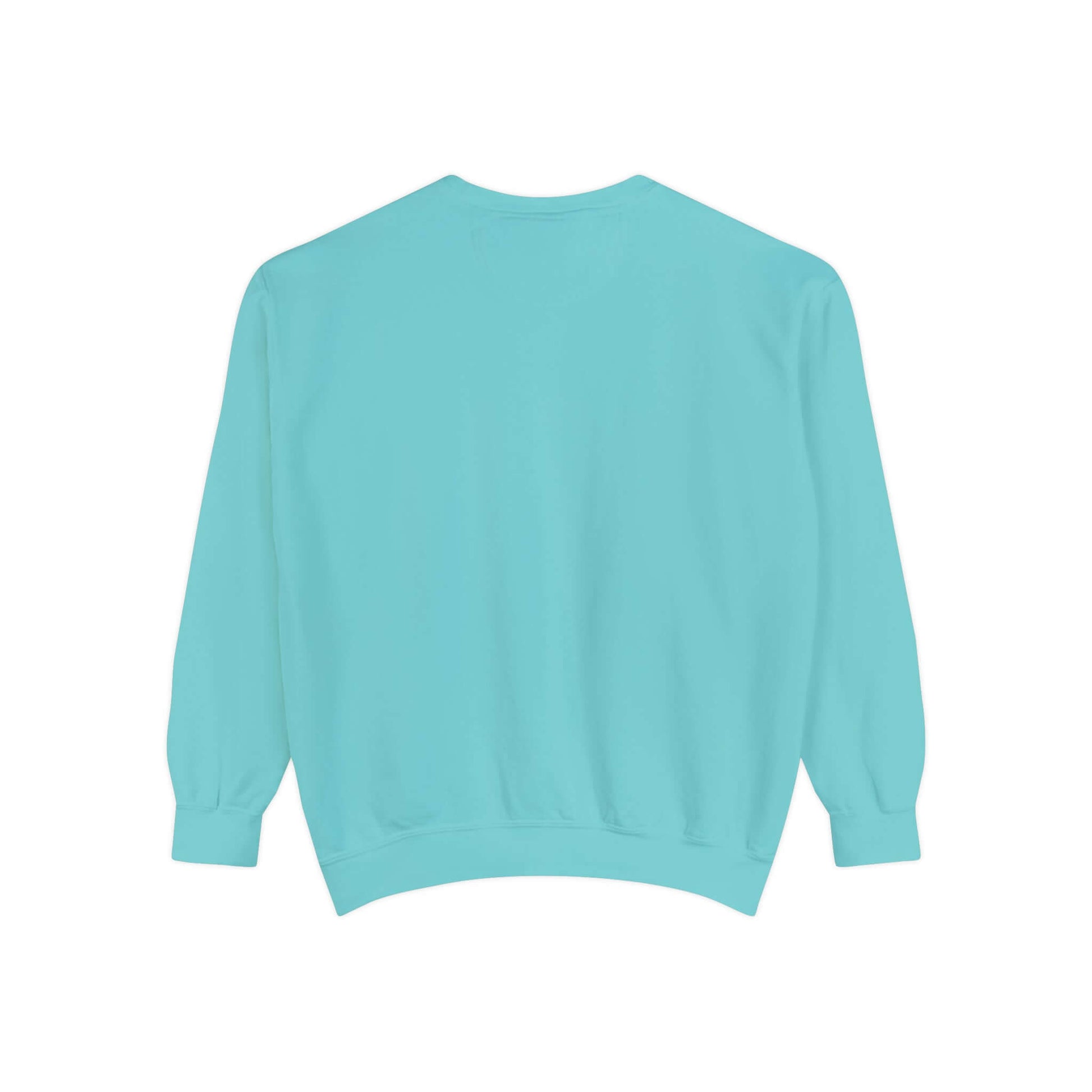 Unisex garment-dyed sweatshirt, turquoise edition, part of the No Mercy Pickleball Series for luxury style on and off the court.