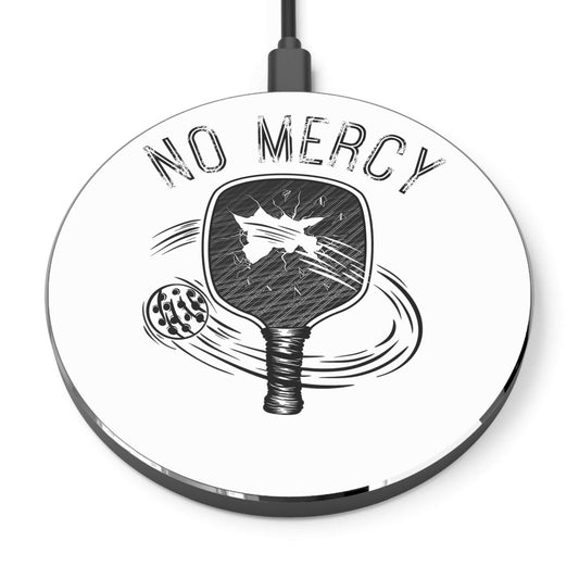 No Mercy Pickleball Series wireless charger with paddle and ball design, 10W charging for iPhone and Android devices.