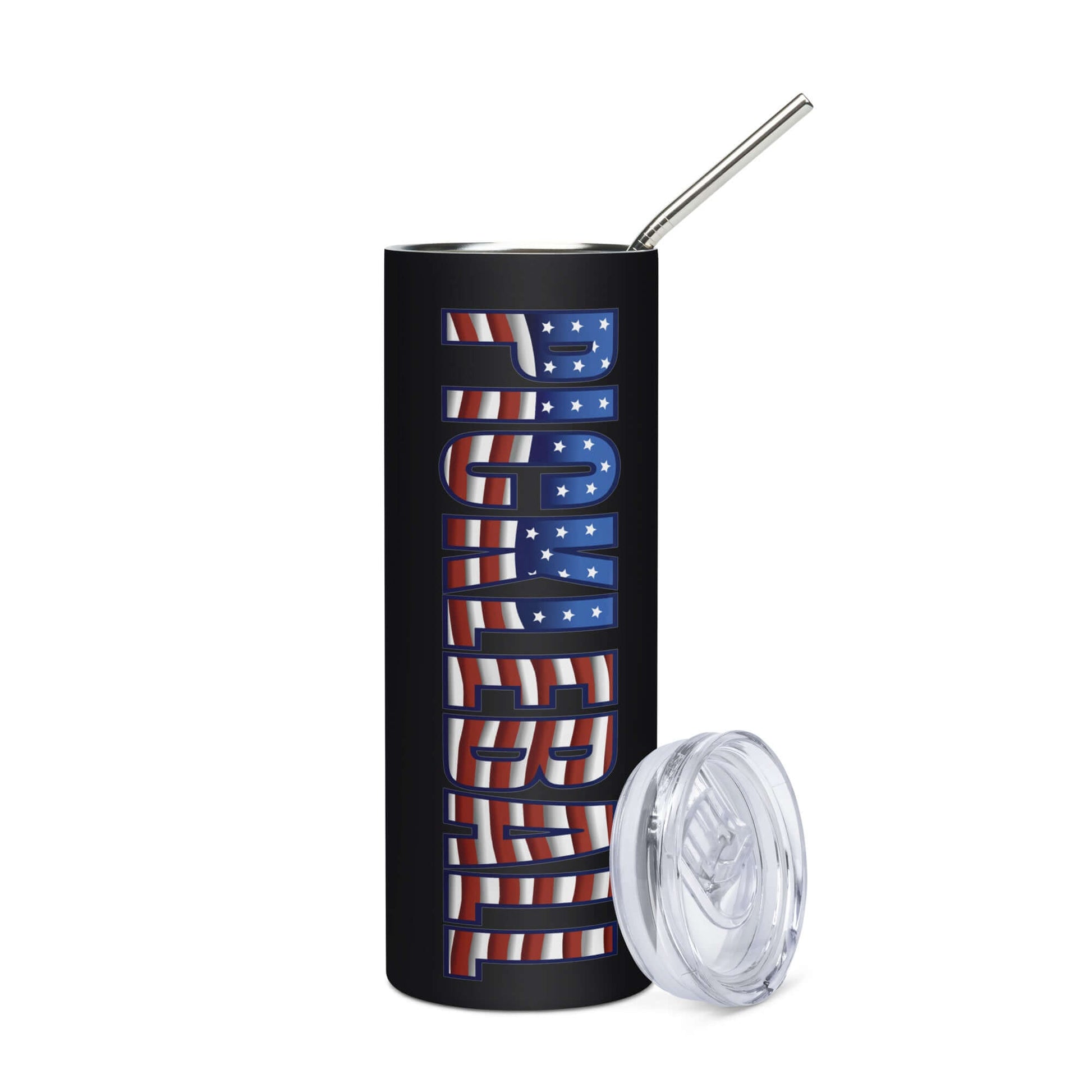 Pickleball American Flag Series Stainless Steel Tumbler 20oz with straw and lid, celebrating summer style and pickleball history.