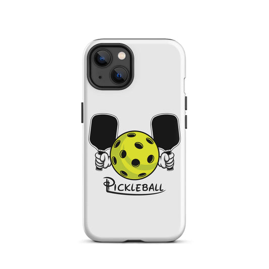 HarmonyGrip Pickleball Series Tough Case for iPhone with pickleball graphic design, dual-layered protection.