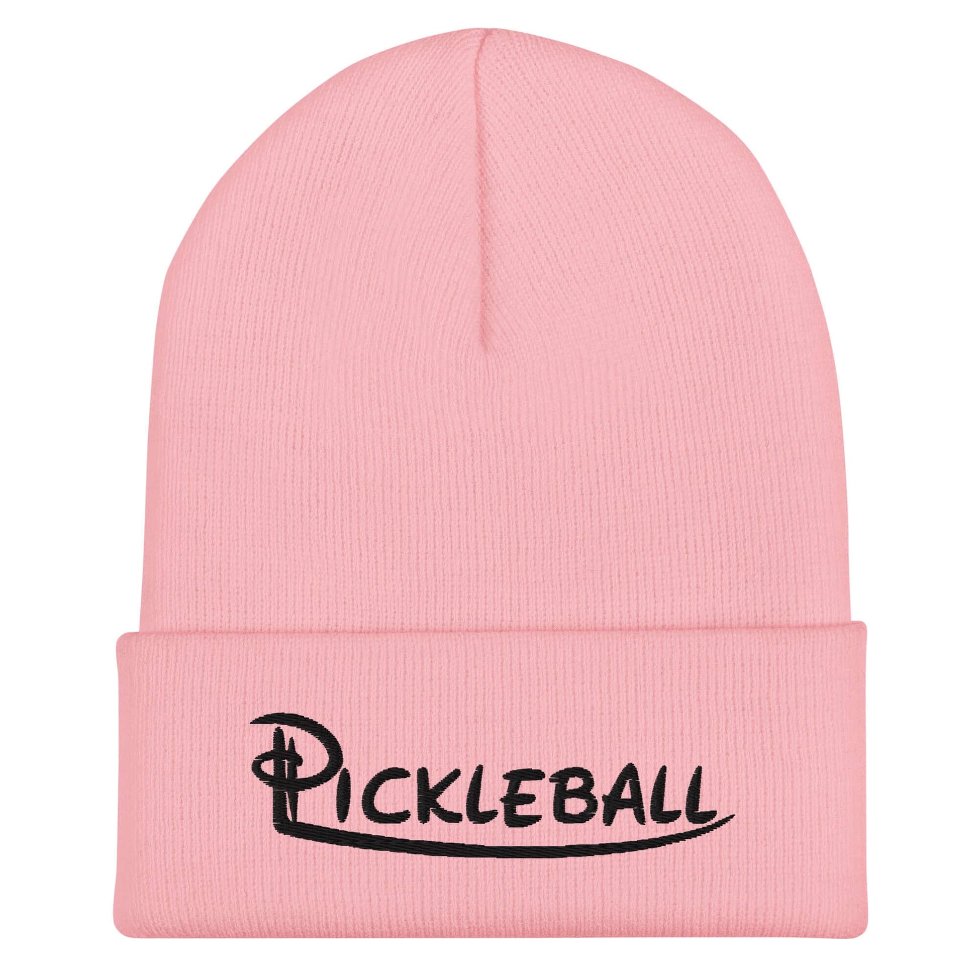 Pink Pickleball Embroidered Cuffed Beanie for Stylish Warmth