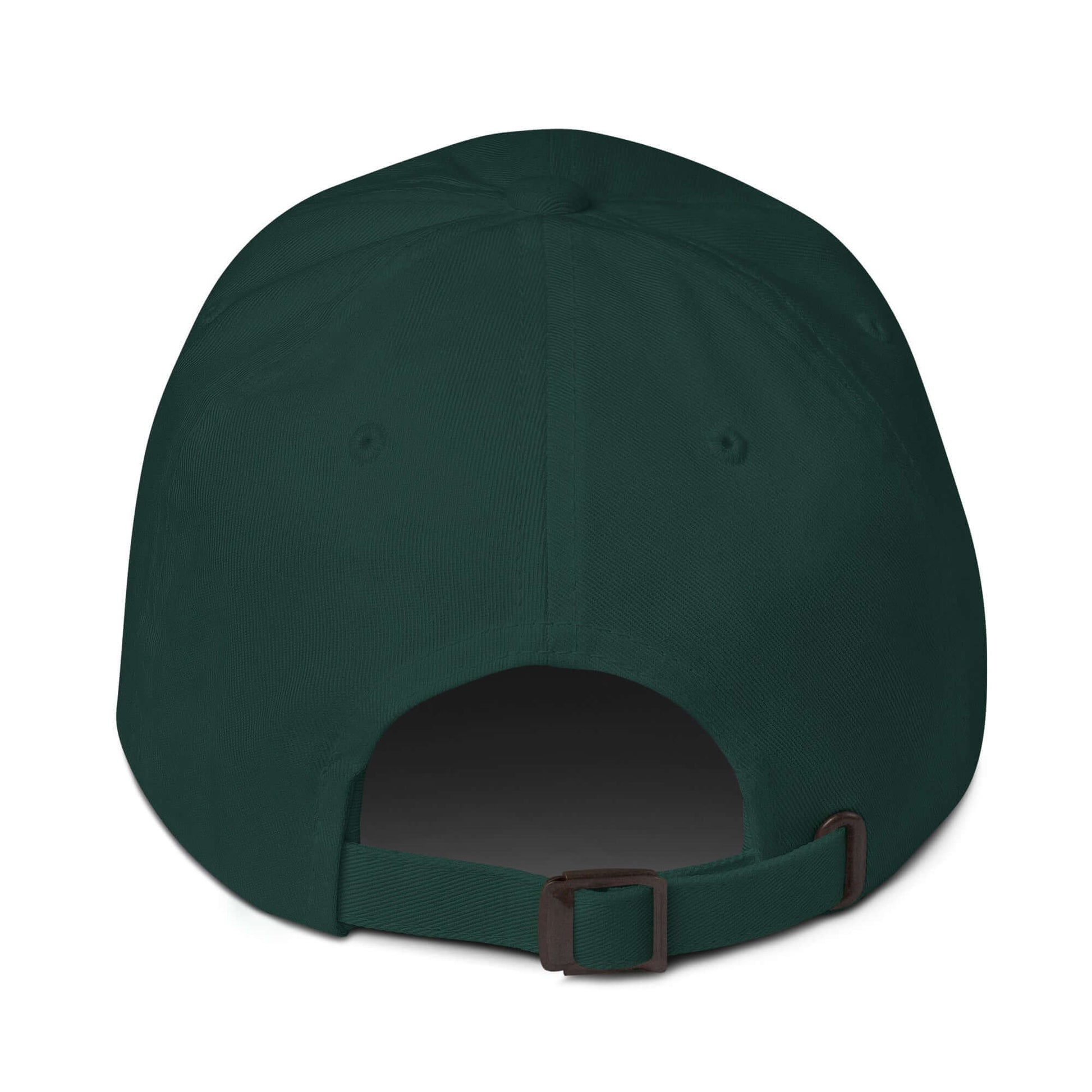 Back view of green Pickleball Passion Dad Hat with adjustable strap.
