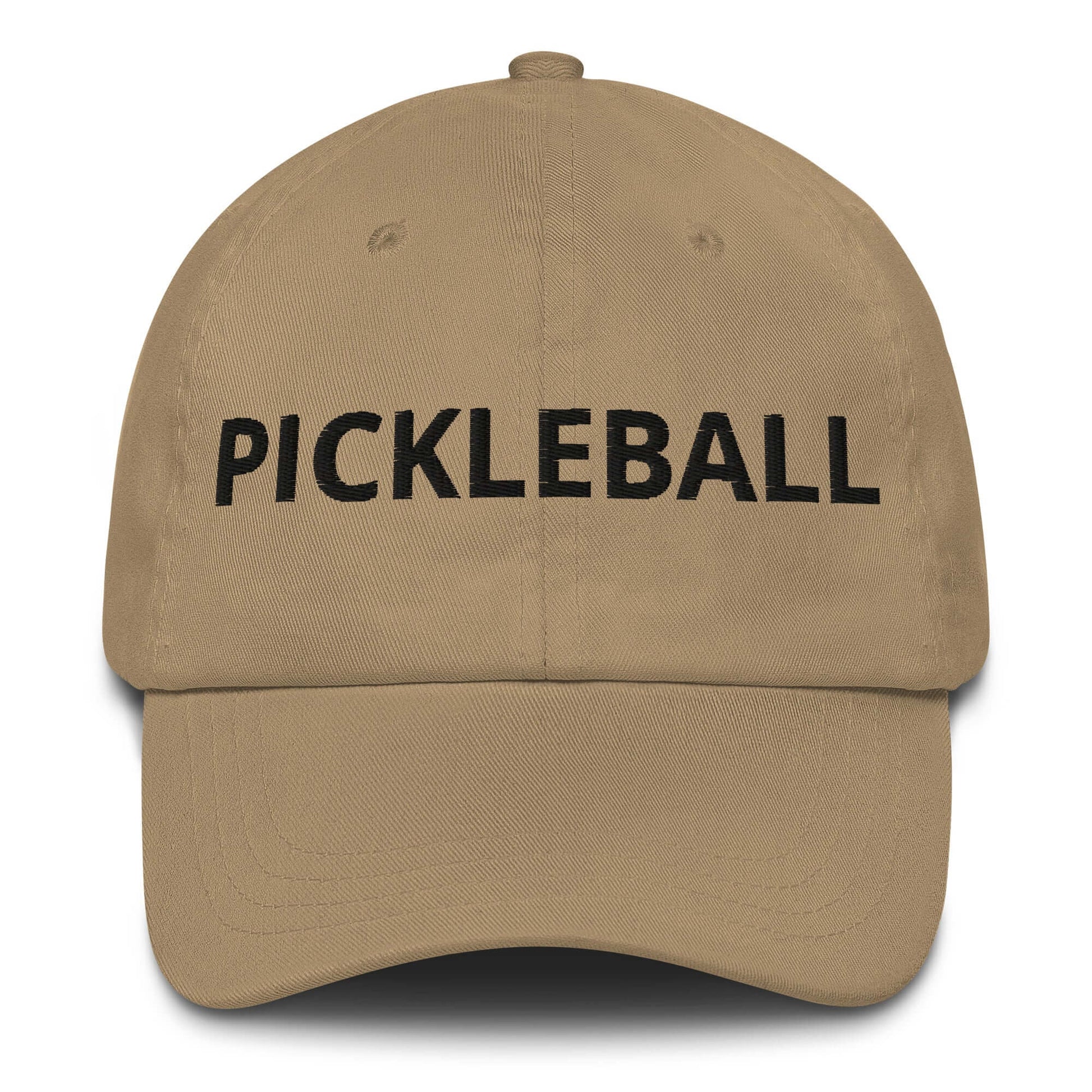 Pickleball Dad Hat with Bold Embroidery for Enthusiasts - Sporty Style Unstructured Cap in Khaki Color