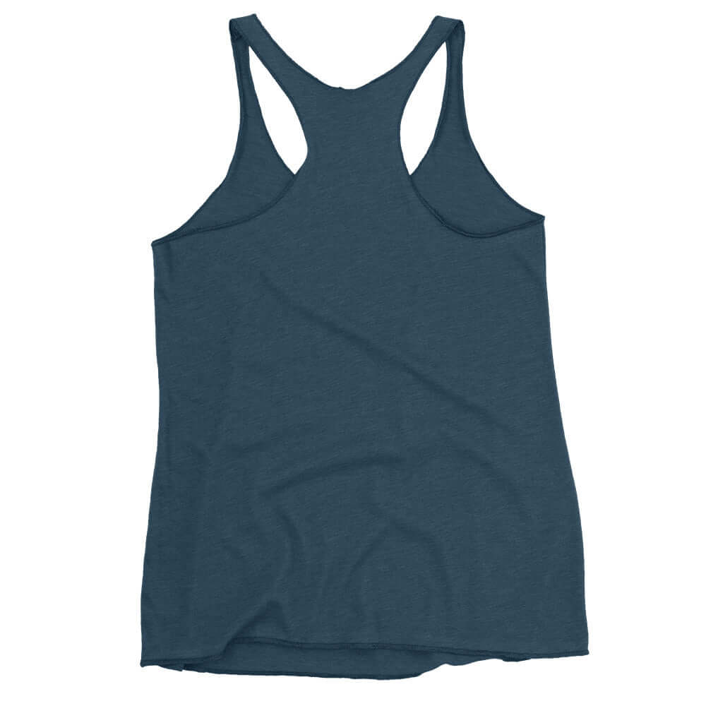 Women's racerback tank from Pickleball Serve Up Style Series in dark teal, showcasing simple yet sophisticated design.