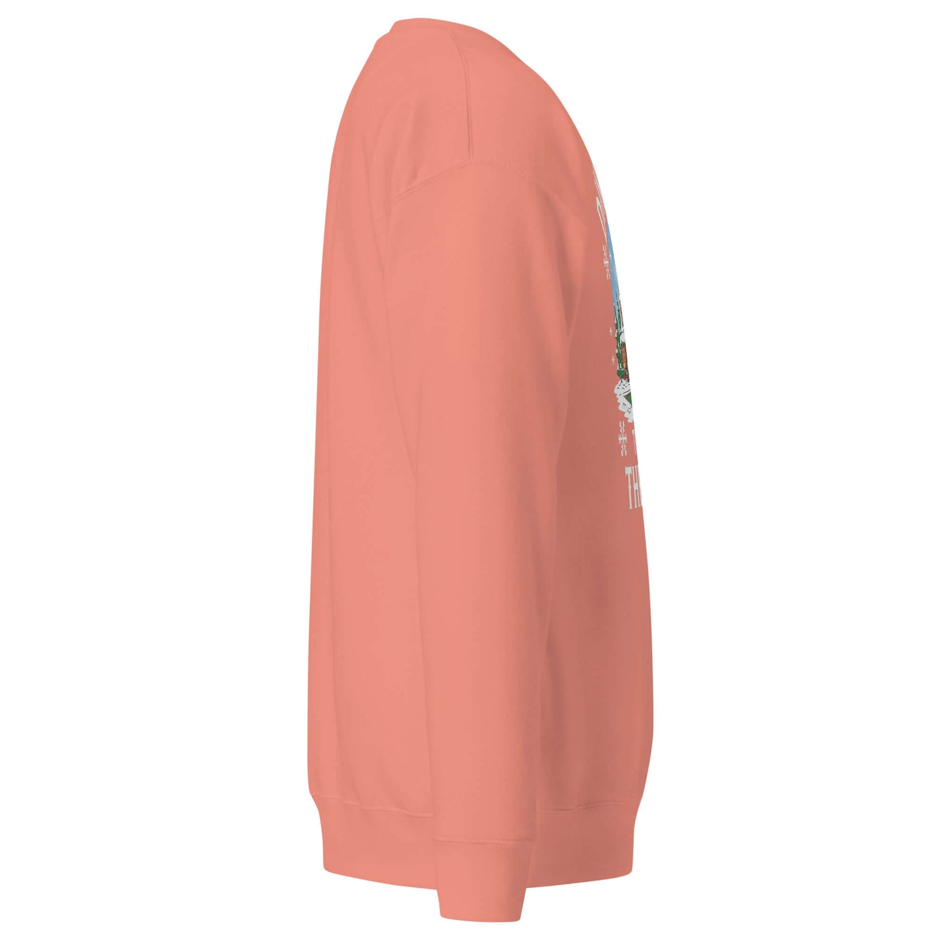 right side of Dinking Through the Snow: Cozy Pickleball Sweatshirt for Holiday Enthusiasts (dusty rose)