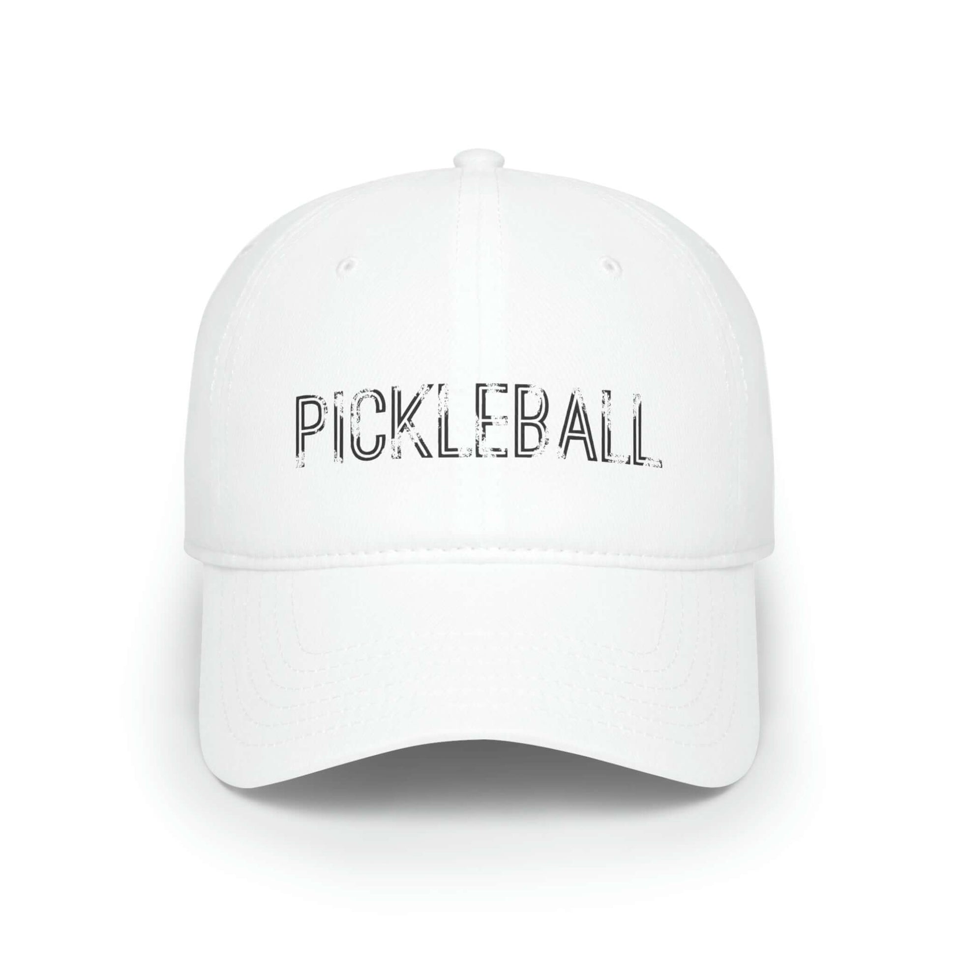 Pickleball Urban Series white low profile baseball cap with stylish design for enthusiasts.