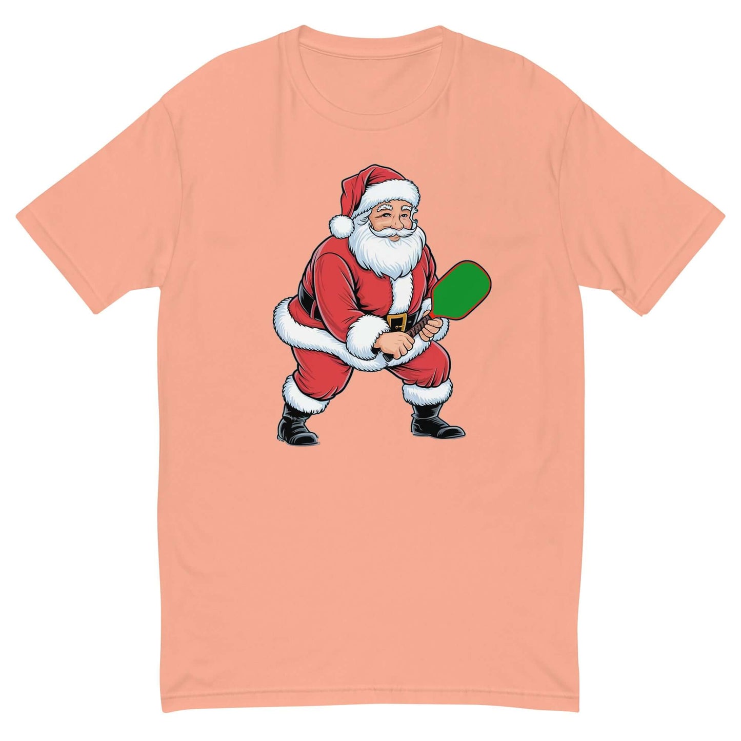 front of Santa's Pickleball Playtime T-Shirt: Festive Fun for Pickleball Fans! (pink)