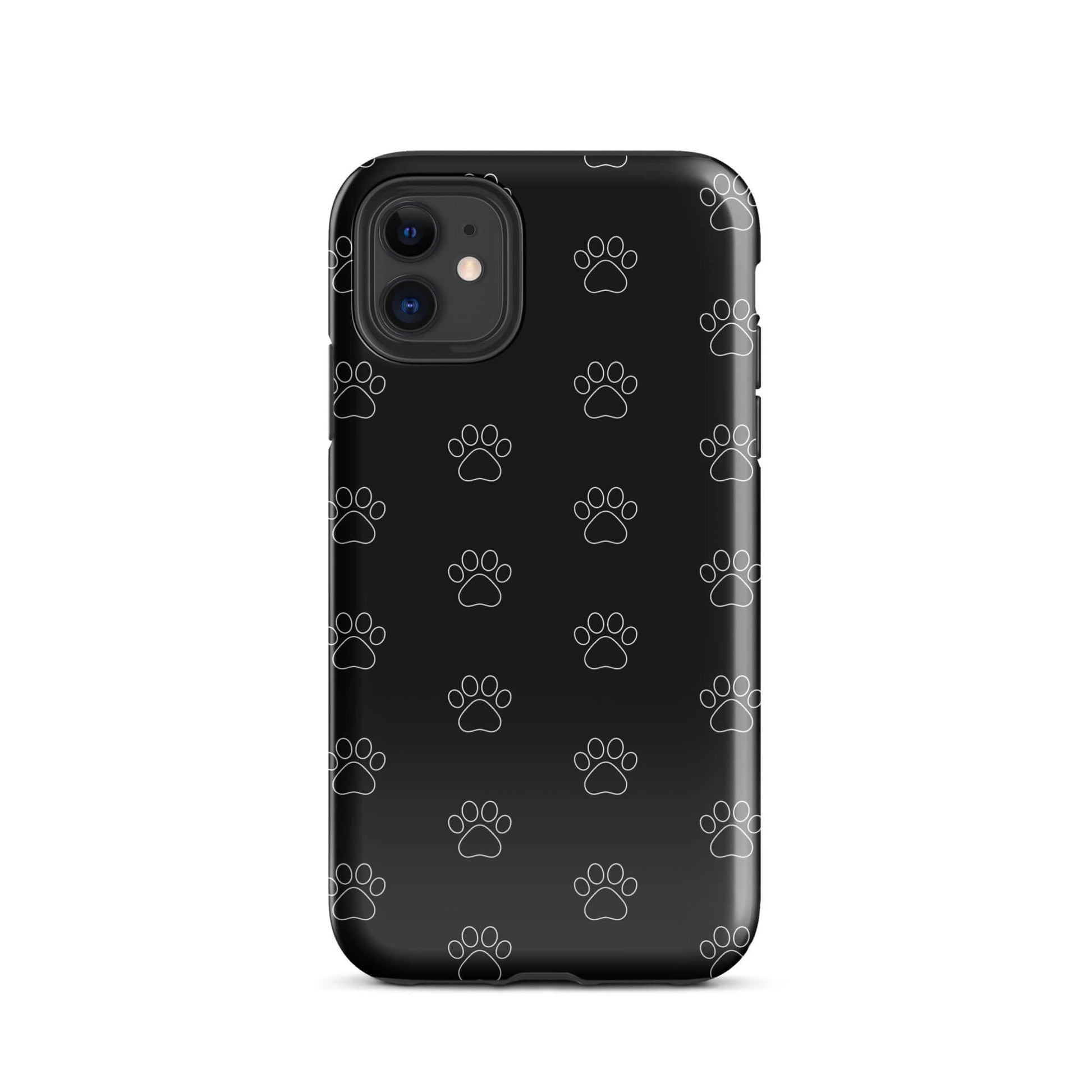 Phone Case with a paw print pattern in black, perfect for pet lovers who appreciate minimalist style.