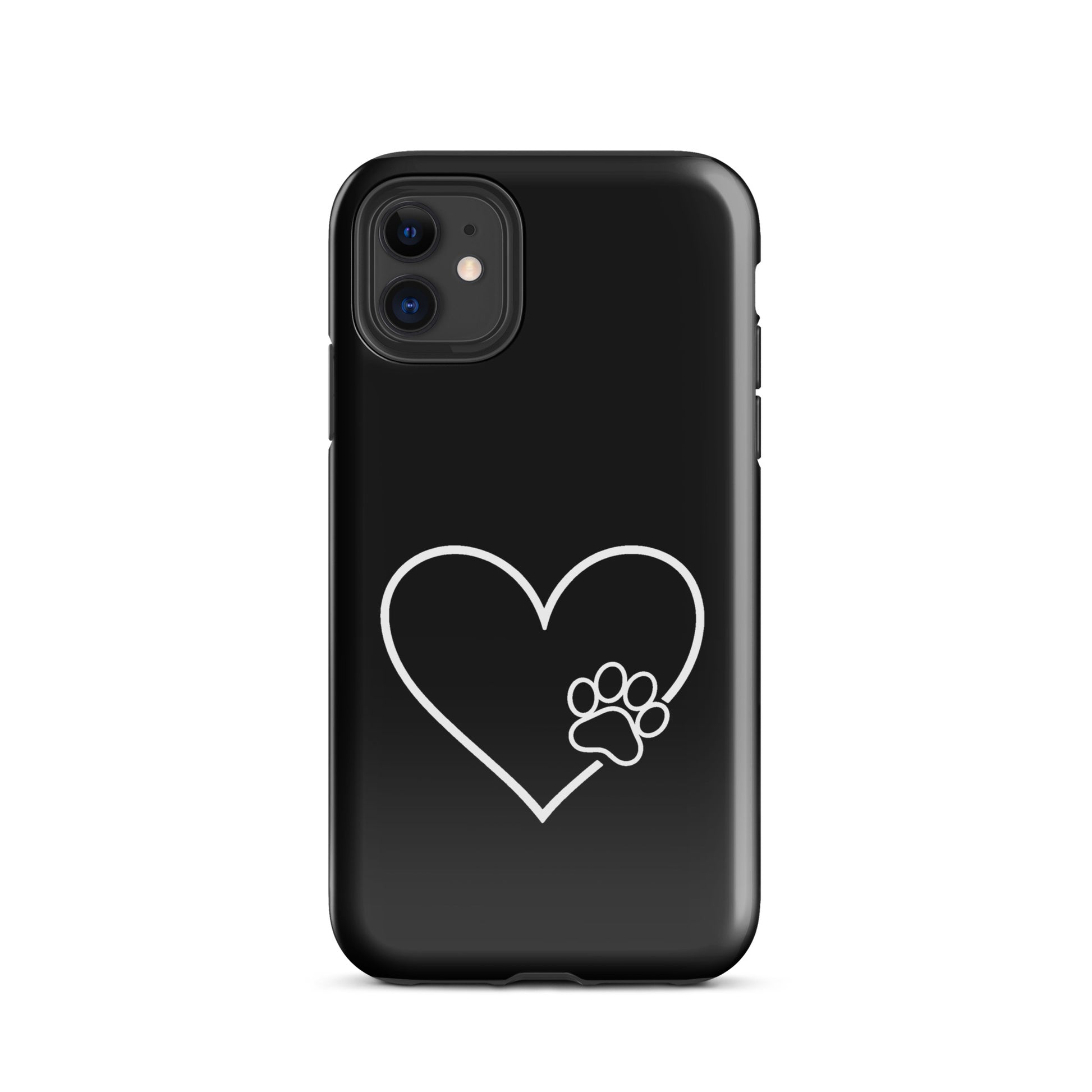 Phone Case with heart and paw print design, perfect for pet lovers and iPhone protection enthusiasts.