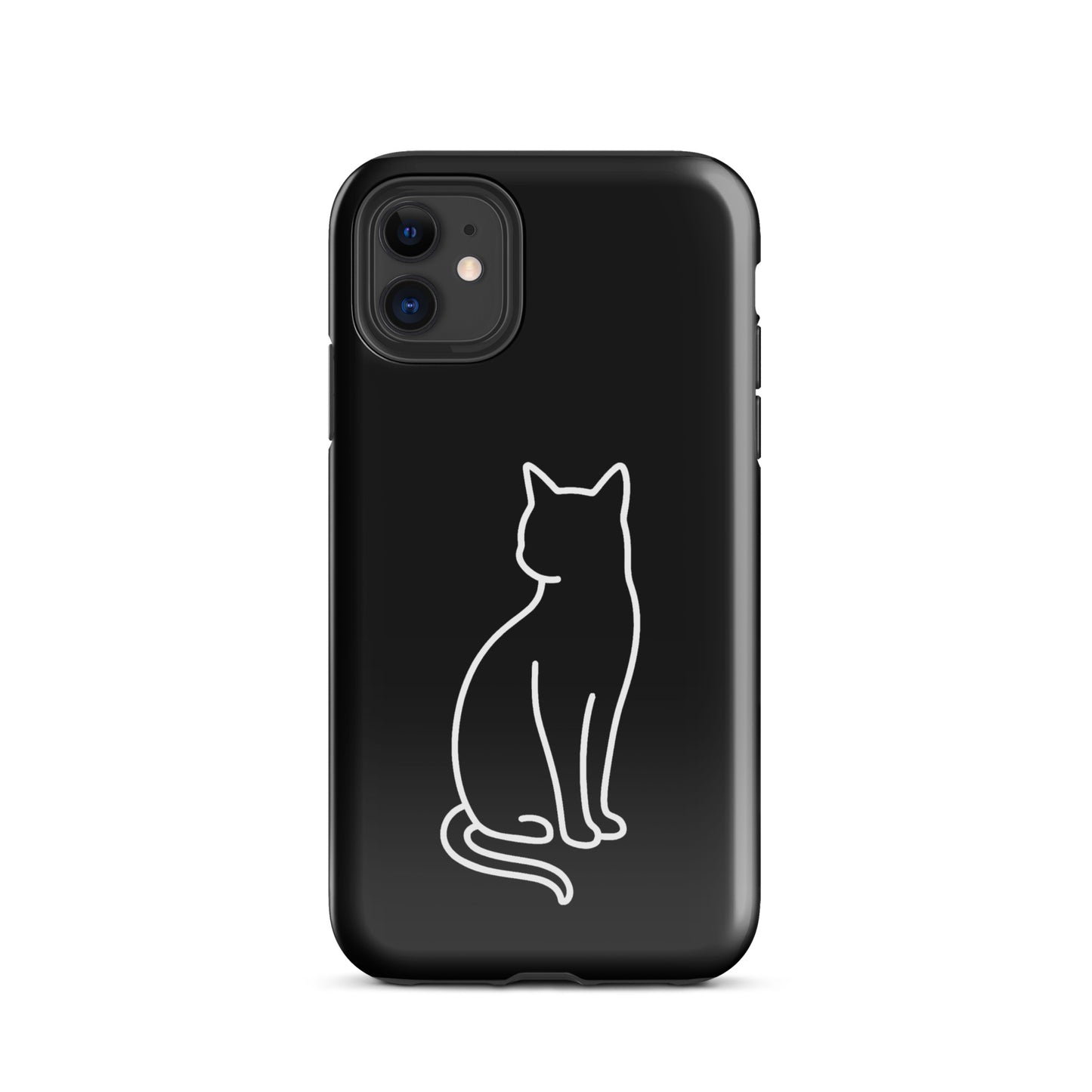 Phone Case for iPhone with minimalist sitting cat design for modern pet lovers