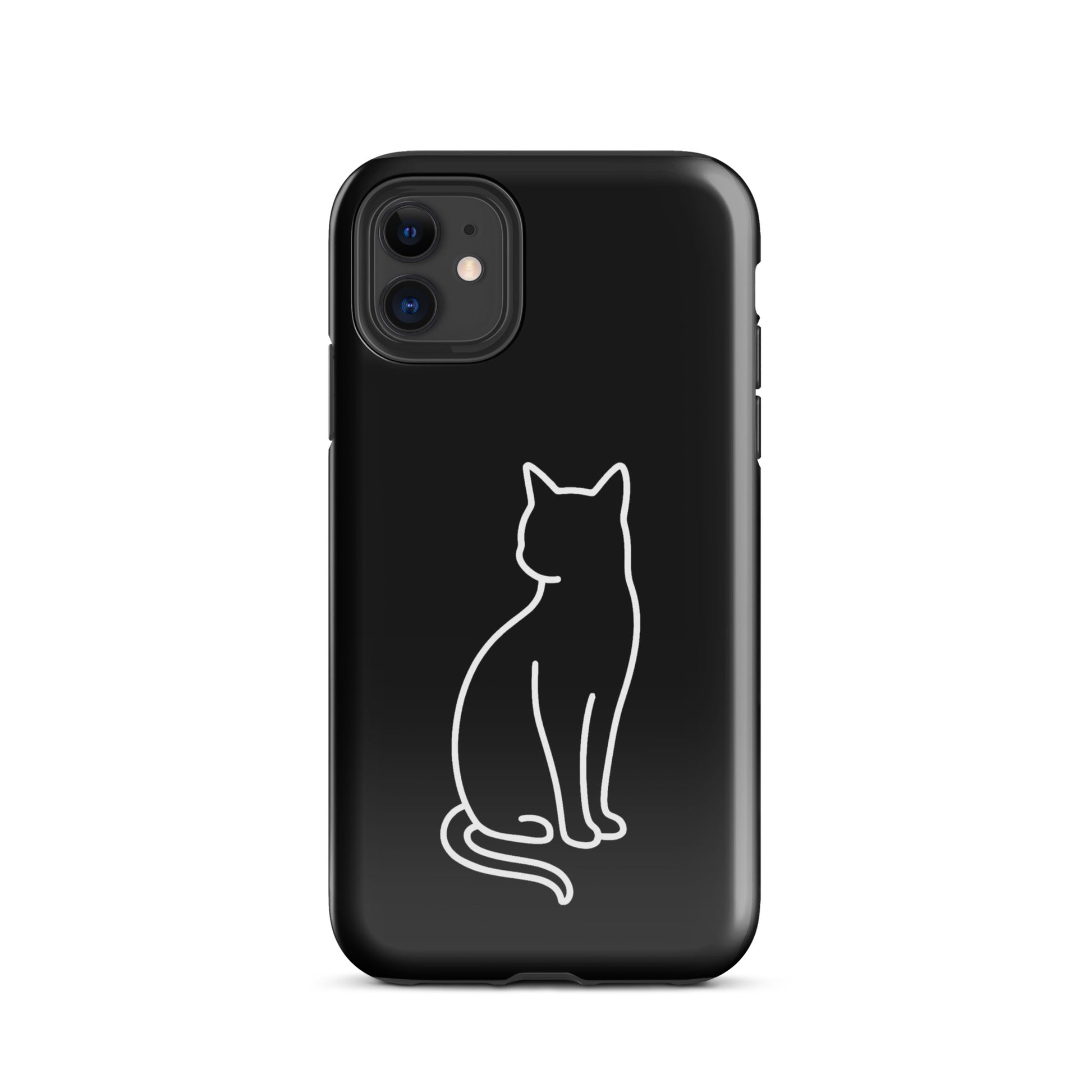 Phone Case for iPhone with minimalist sitting cat design for modern pet lovers