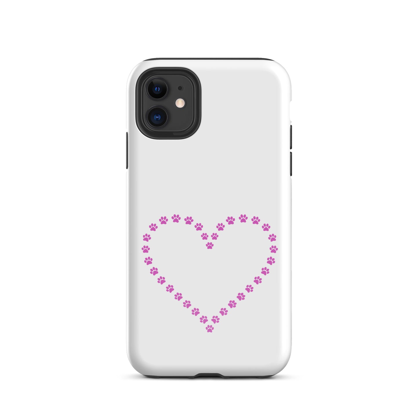 Phone Case with cute paw print heart design for pet lovers.