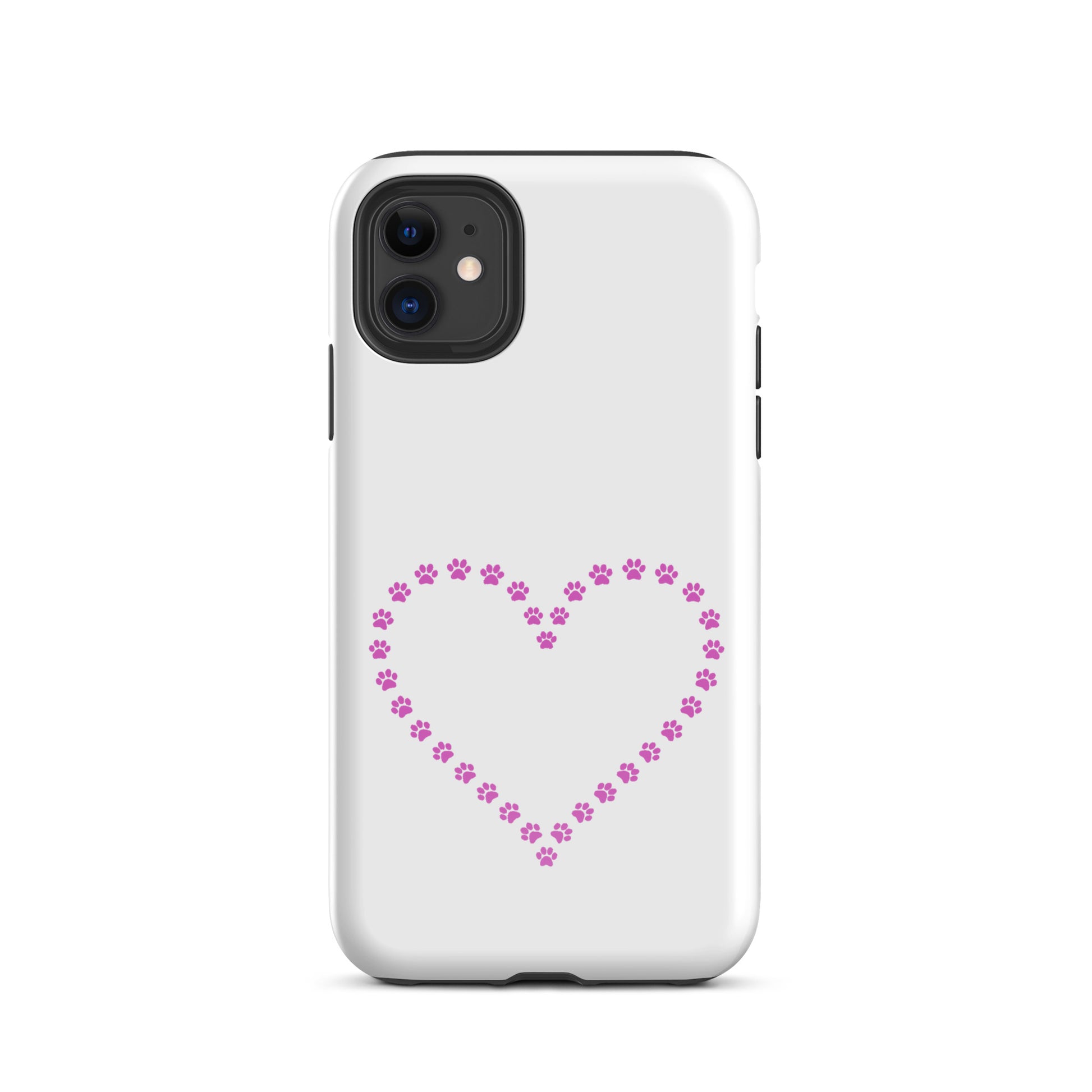 Phone Case with cute paw print heart design for pet lovers.