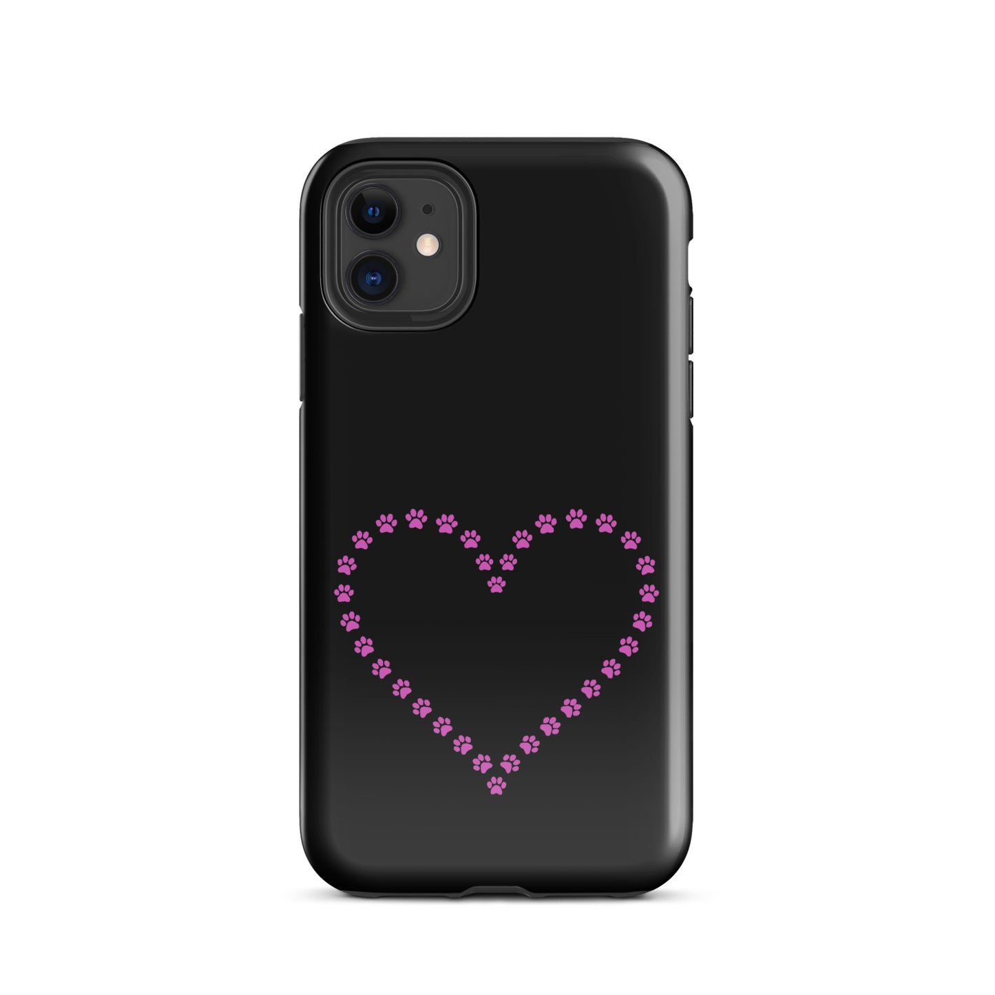 Phone Case with cute paw print heart design for pet lovers, perfect for iPhone