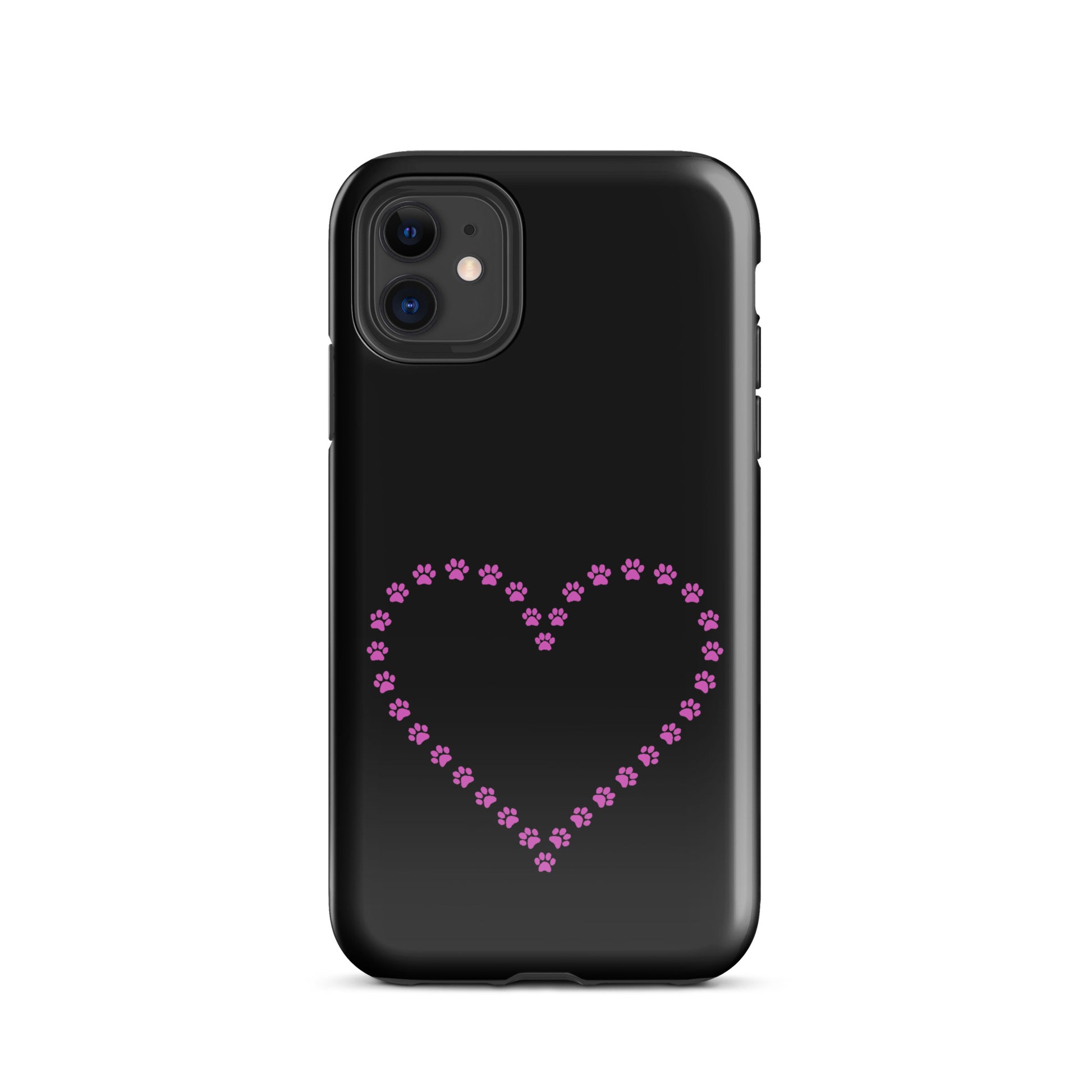 Phone Case with cute paw print heart design for pet lovers, perfect for iPhone