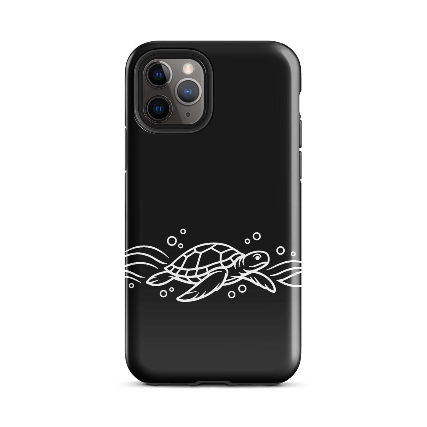 Phone Case for iPhone with minimalist sea turtle and abstract waves design, perfect for nature lovers.