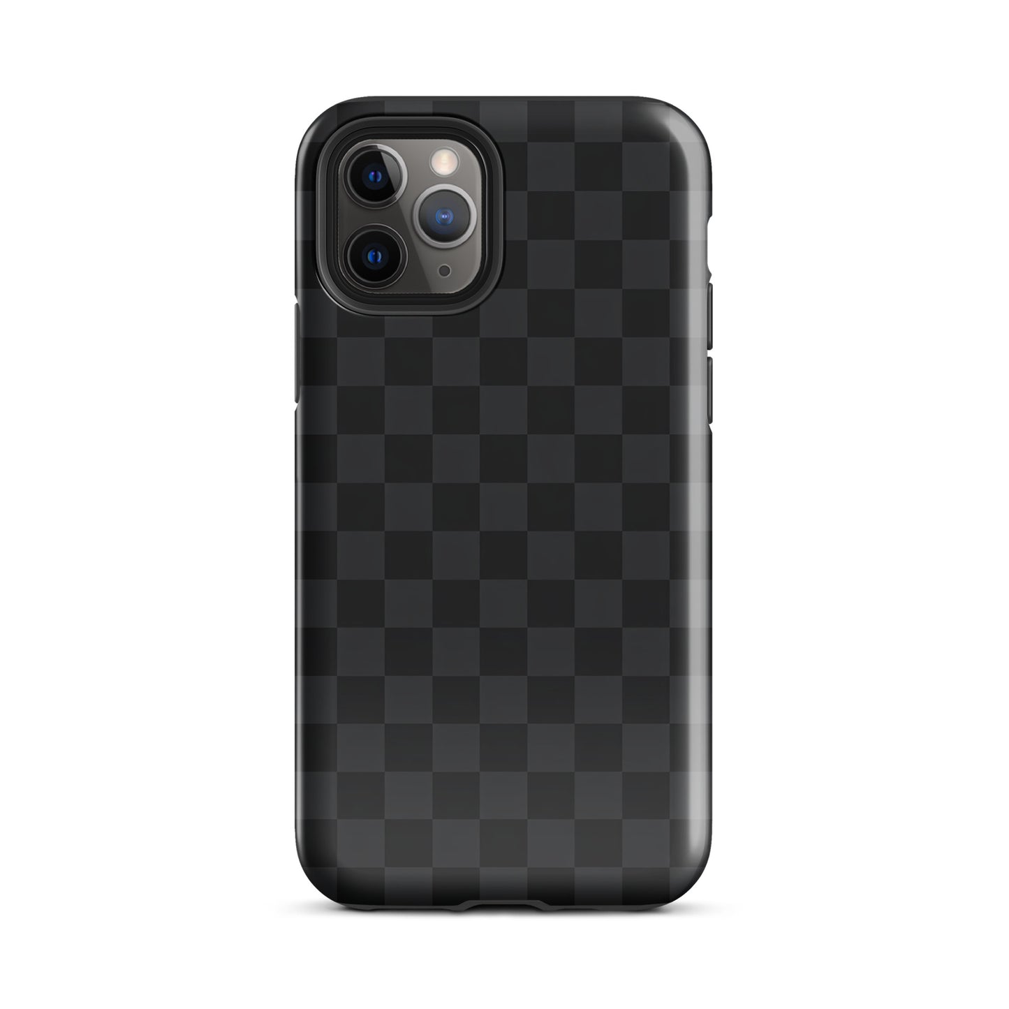 Phone Case for iPhone featuring black and charcoal checkered design, perfect for modern minimalists seeking sleek sophistication.