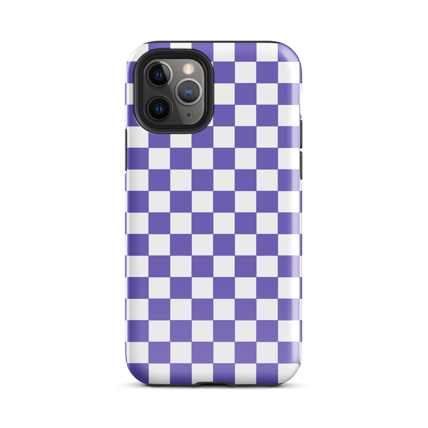 Purple and white checkered Phone Case for iPhone adding style and personality.