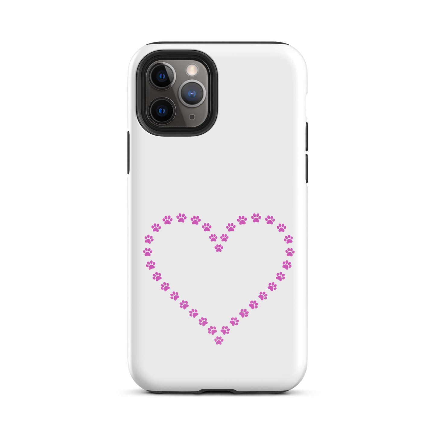 Phone Case for iPhone with cute paw print heart design, perfect for pet lovers and animal design enthusiasts, offers protection and style.