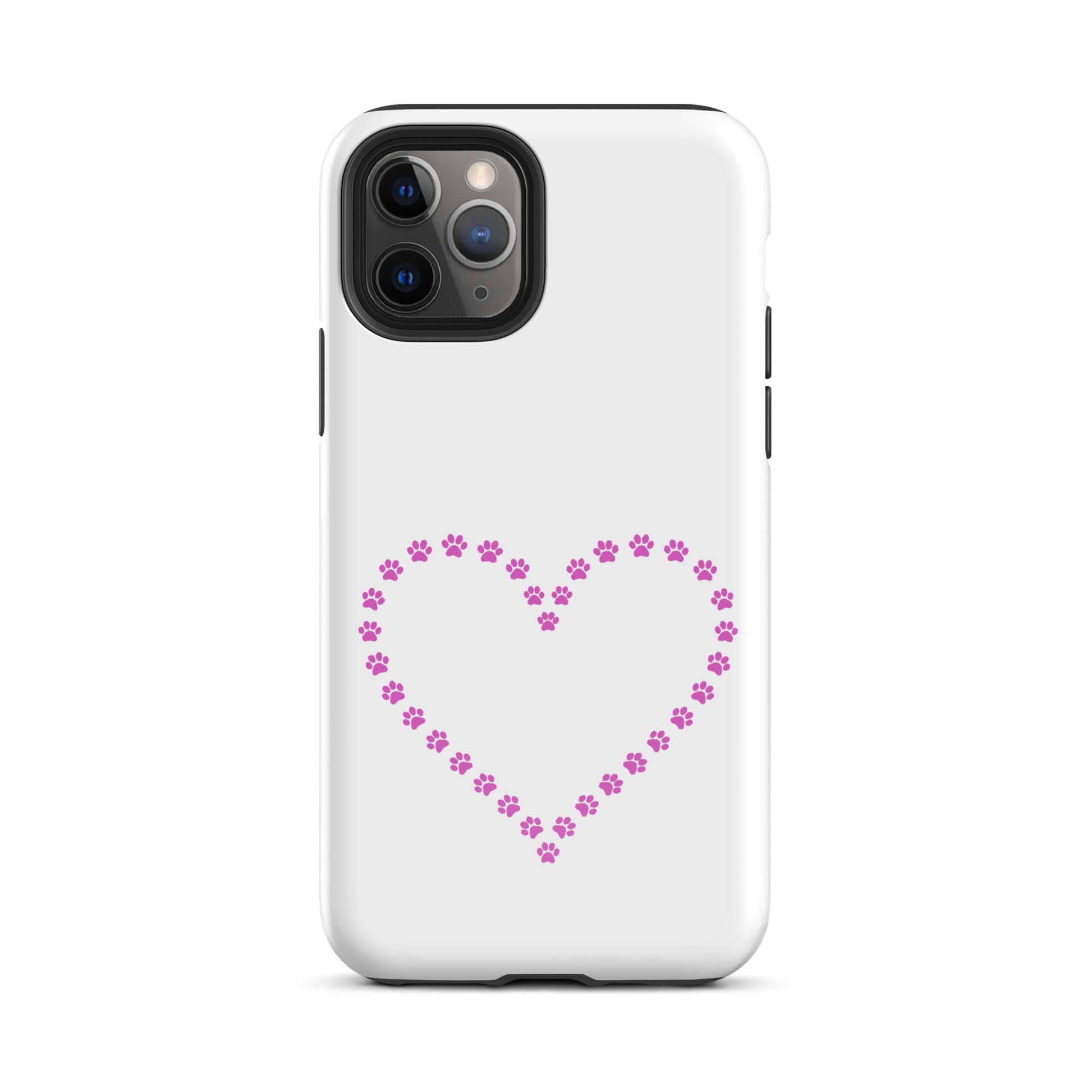 Phone Case for iPhone with cute paw print heart design, perfect for pet lovers and animal design enthusiasts, offers protection and style.