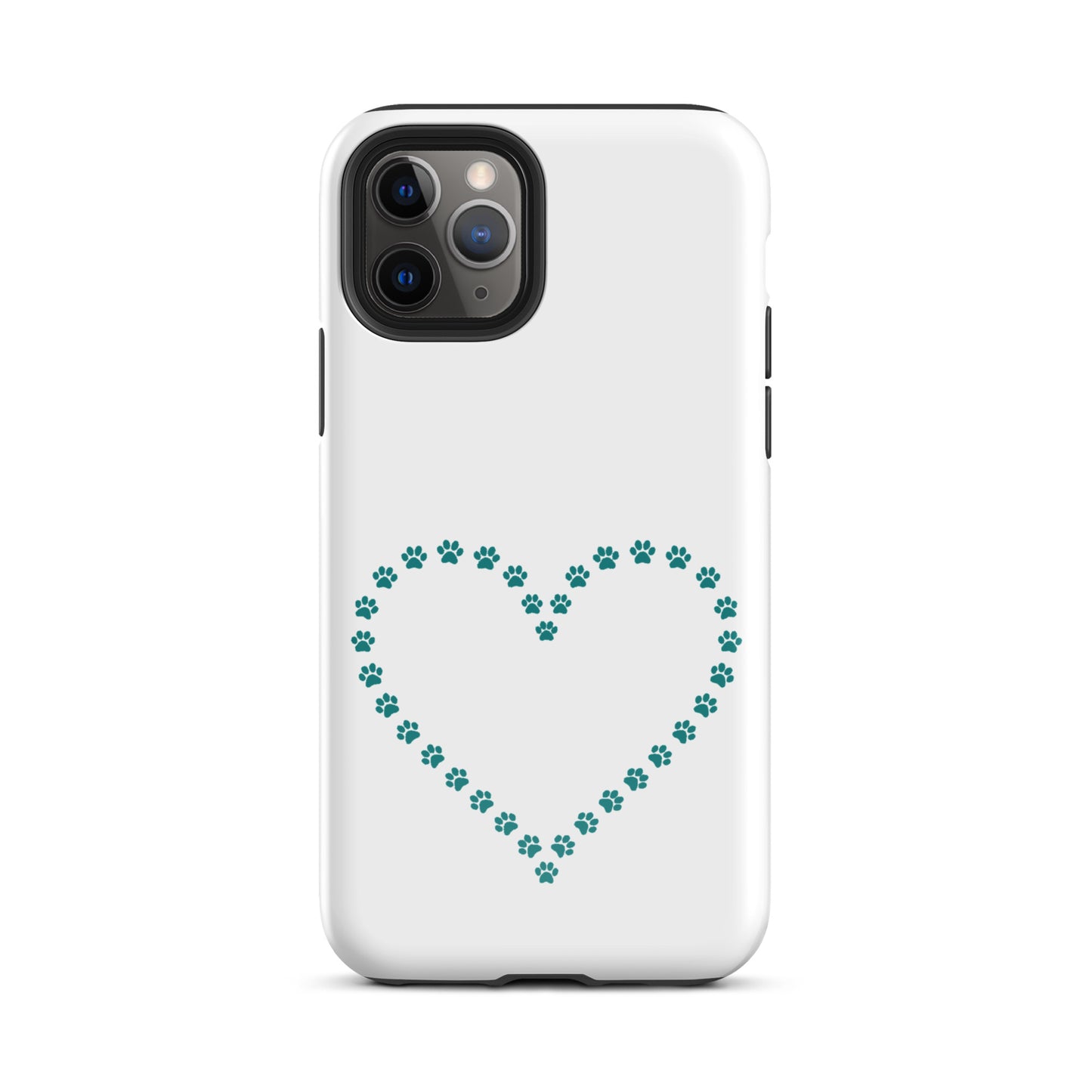Phone Case for iPhone with cute paw print heart design, ideal for pet lovers. Durable protection with playful charm. Perfect for cat and dog owners.
