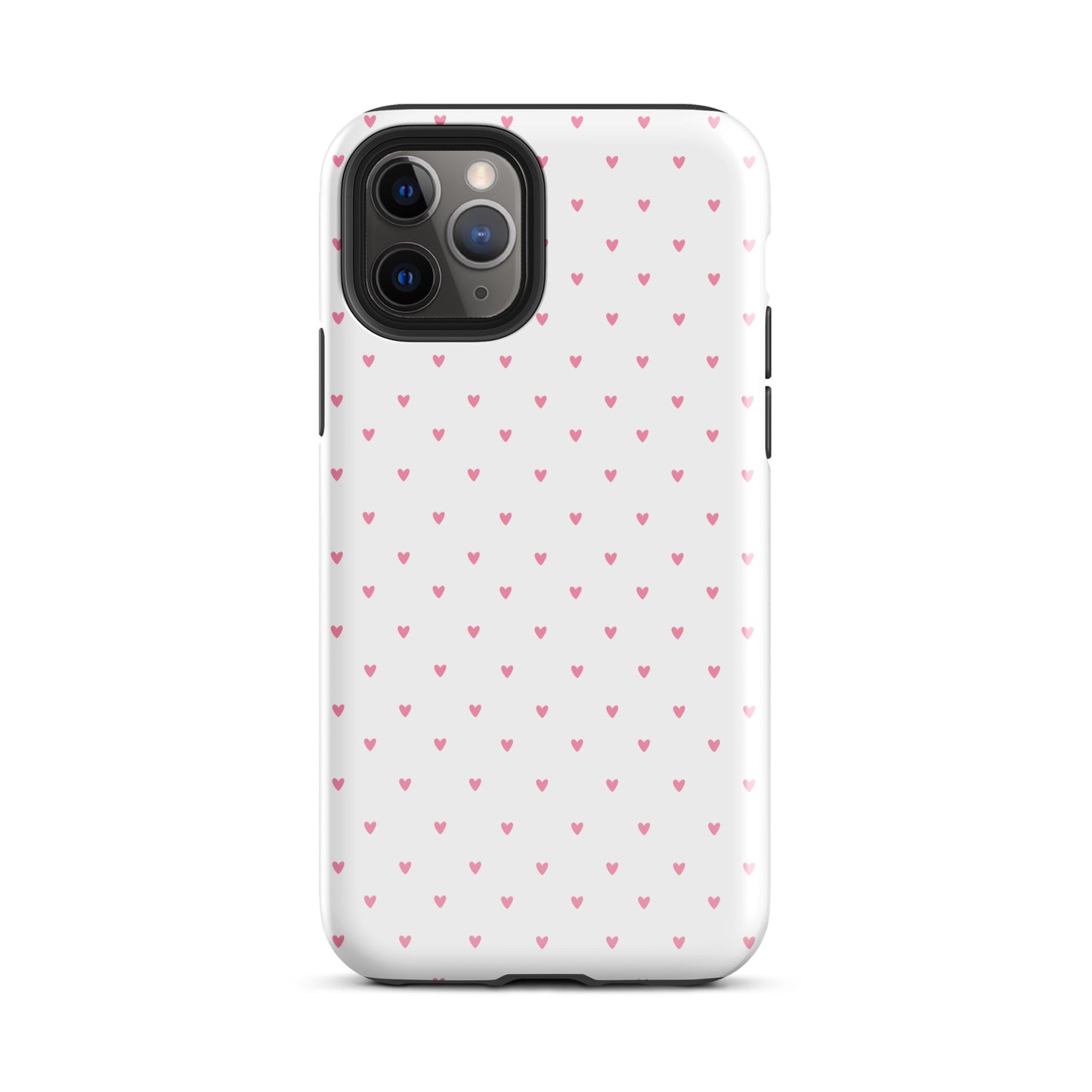 Phone Case for iPhone with heart-dot pattern on bold background, playful and stylish design.