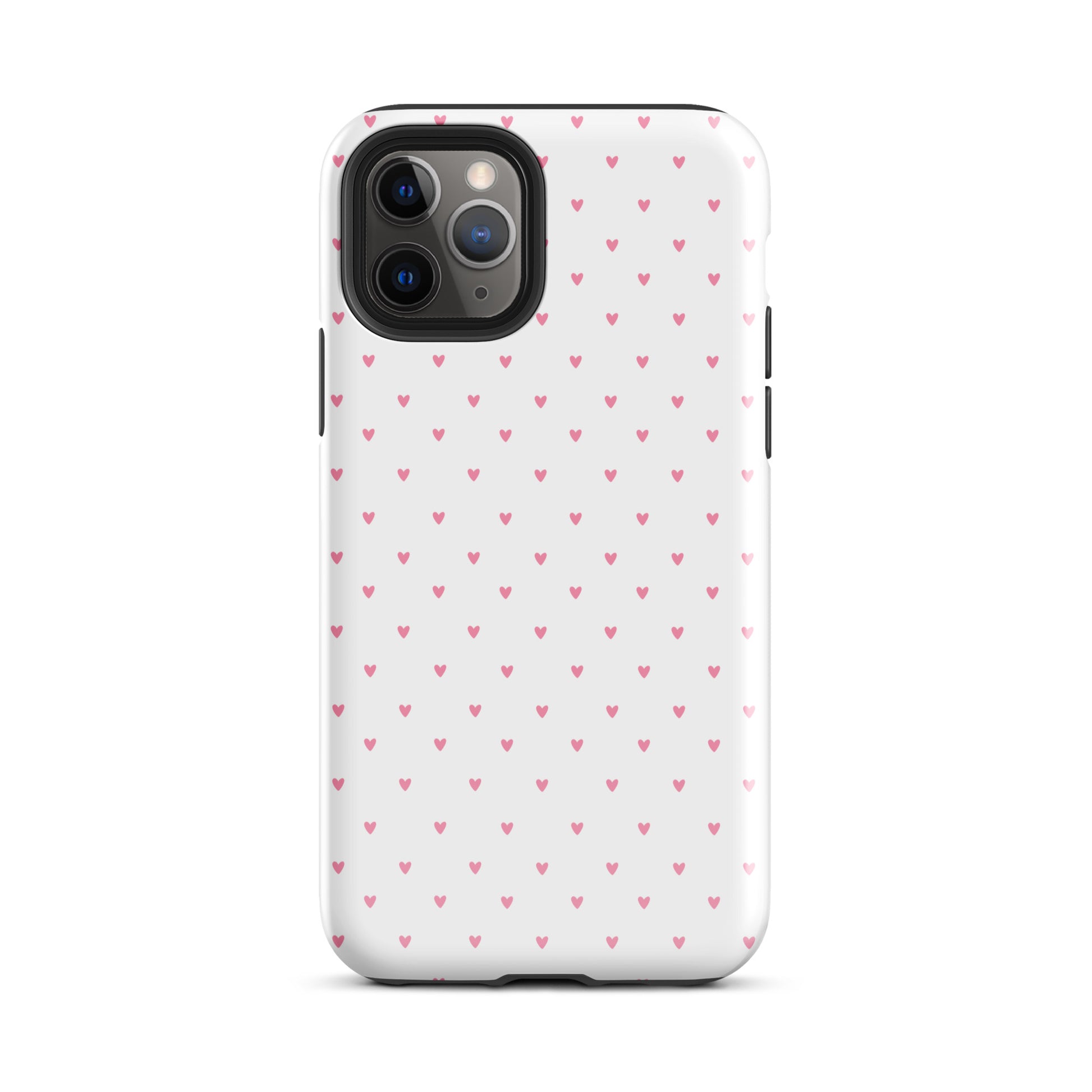 Phone Case for iPhone with heart-dot pattern on bold background, playful and stylish design.