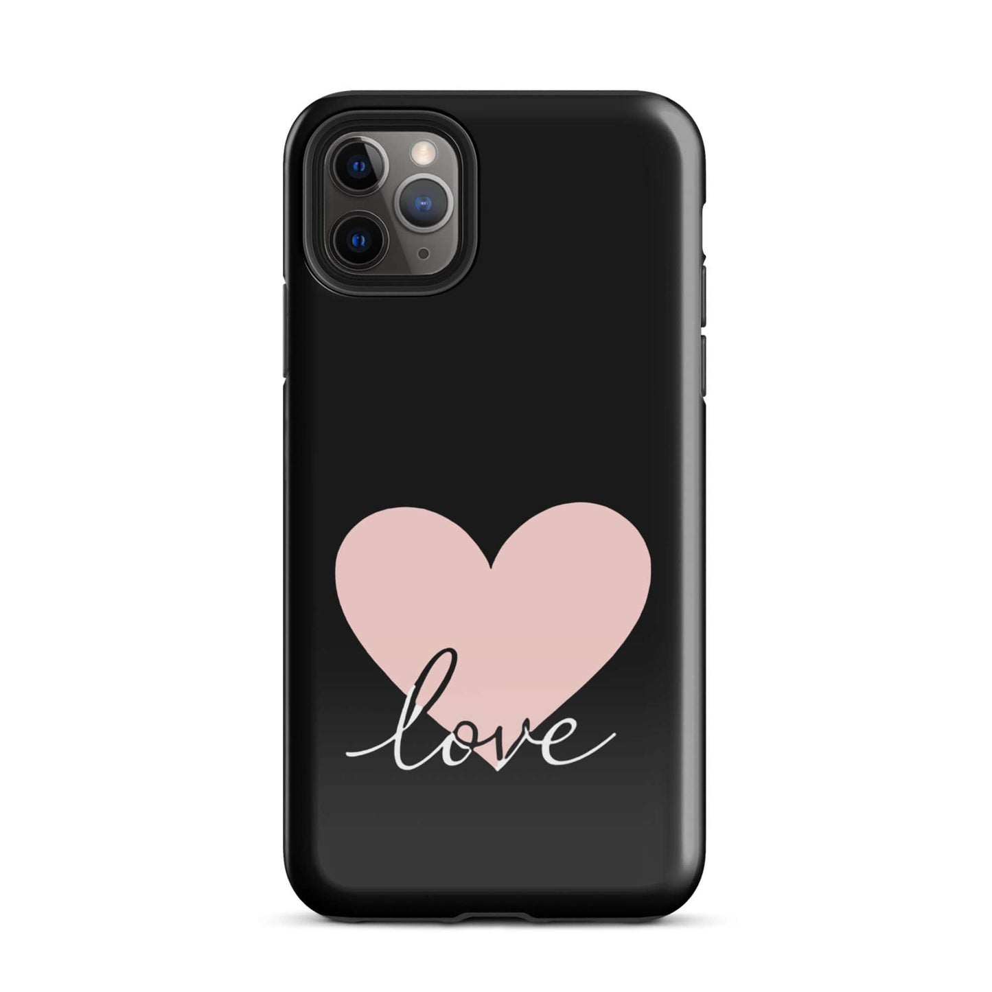 Phone Case for iPhone featuring a soft heart and script 'love' design, perfect for minimalist and romantic styles.