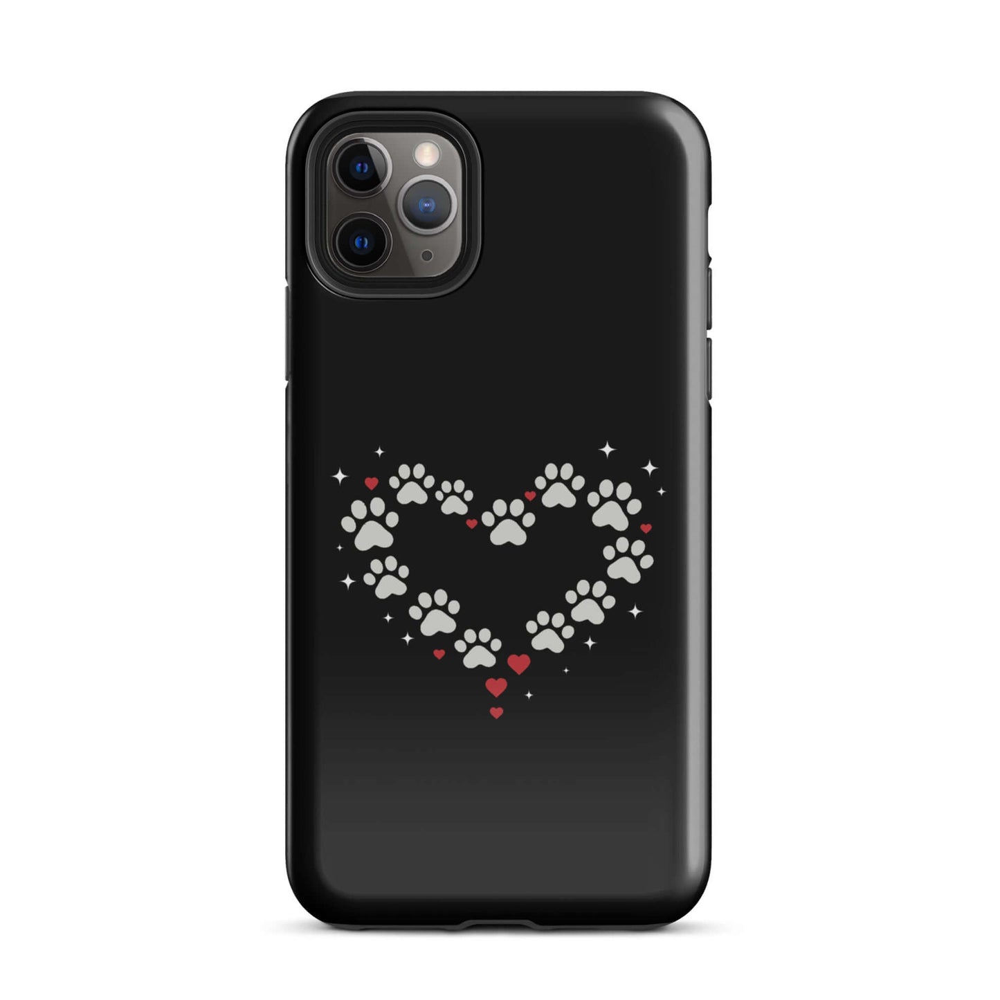 Phone Case for iPhone featuring paw-print heart design, perfect for stylish pet lovers.