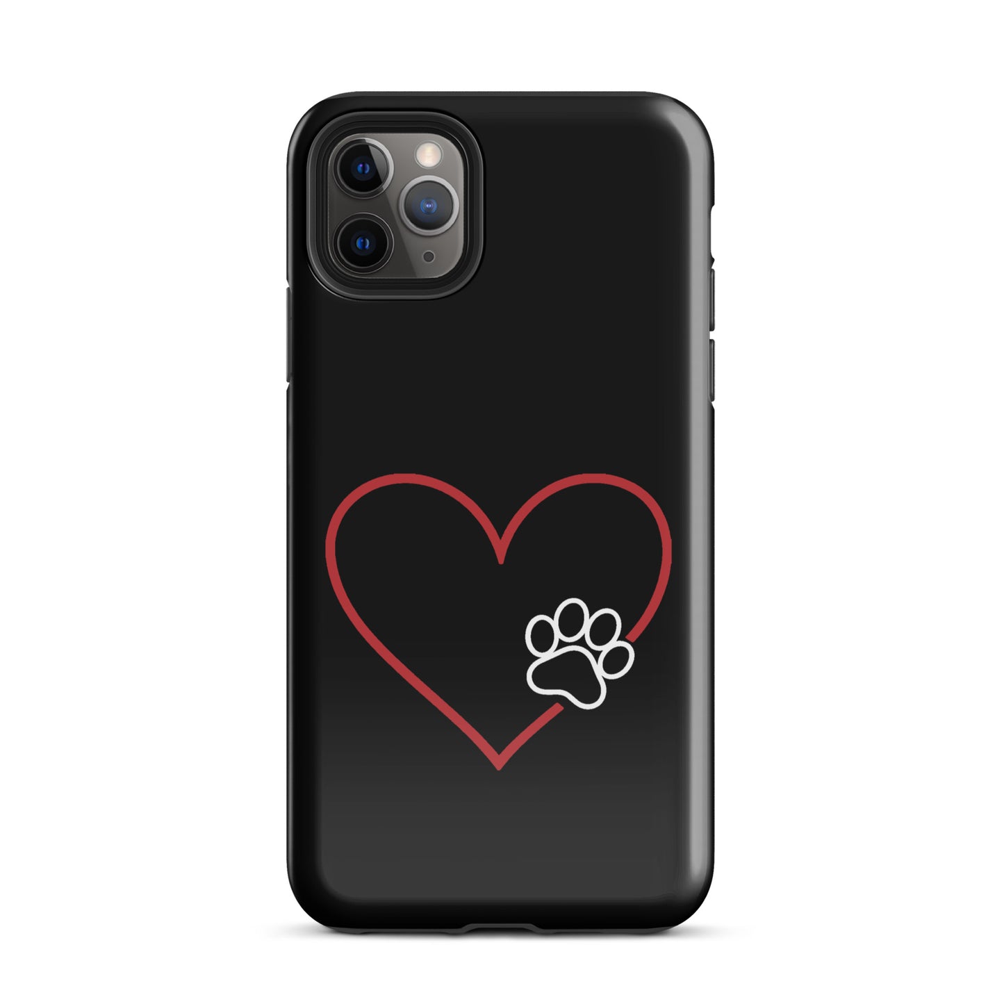 Phone Case for iPhone with elegant heart and paw print design, perfect for stylish pet fans seeking premium tech protection.