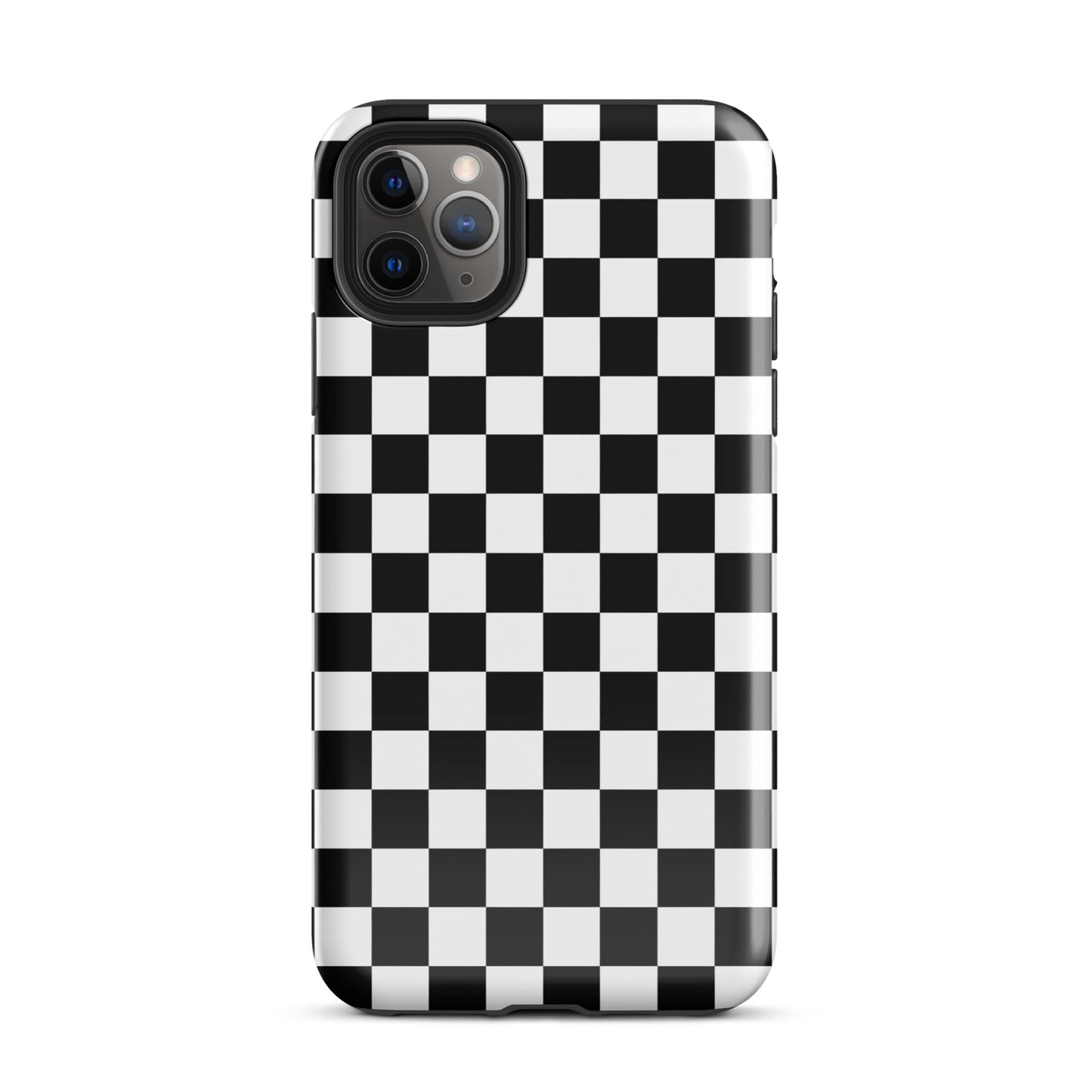 Phone Case for iPhone with bold black-and-white checkered pattern, adding playful style and protection to your device.