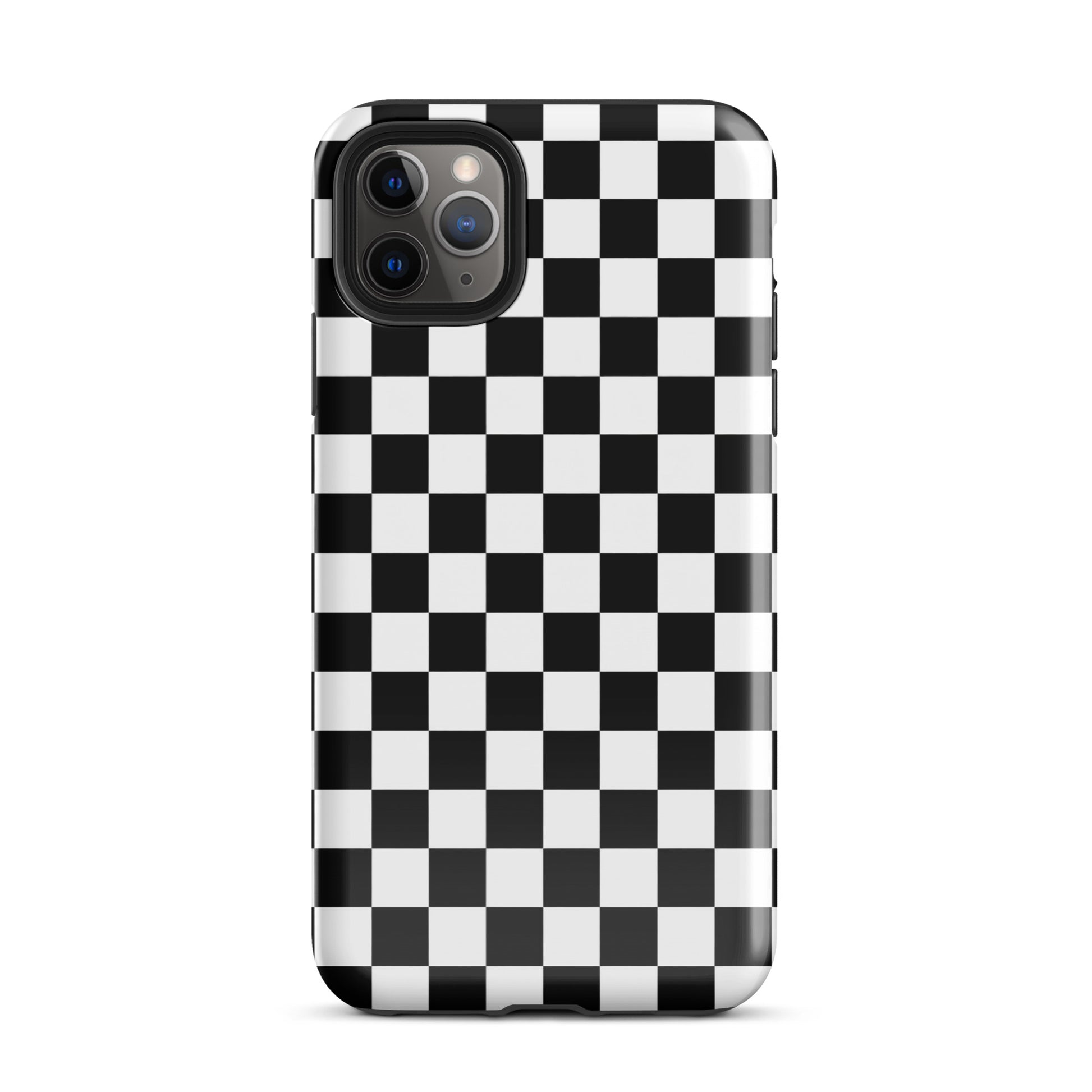 Phone Case for iPhone with bold black-and-white checkered pattern, adding playful style and protection to your device.