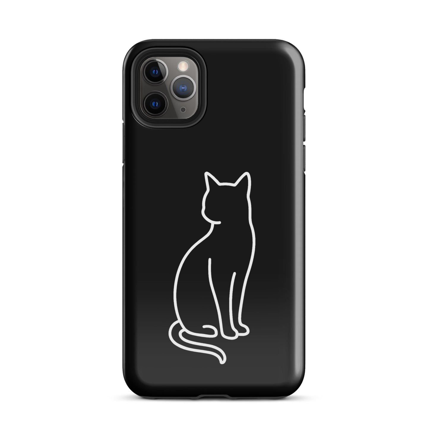 Phone Case for iPhone with minimalist sitting cat design for modern pet lovers, offering durable protection and stylish elegance.