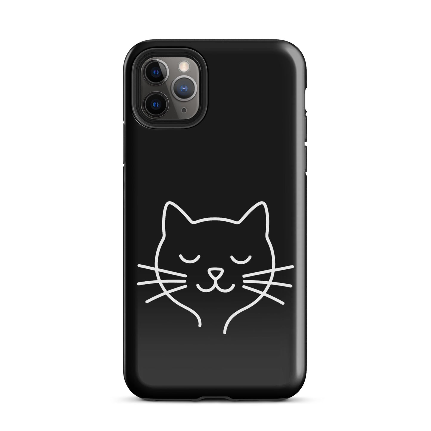 Phone Case for iPhone with cute minimalist cat line art design featuring a single-line cat face and whiskers. Perfect for cat lovers.