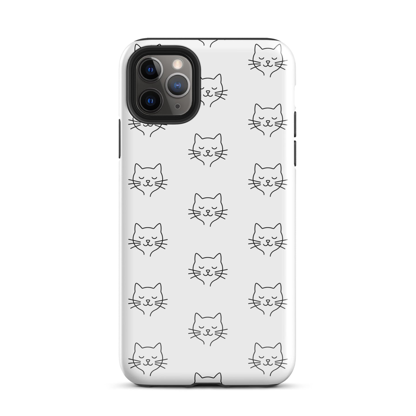 Phone Case for iPhone featuring a cute minimalist cat pattern design, offering stylish protection for cat lovers.