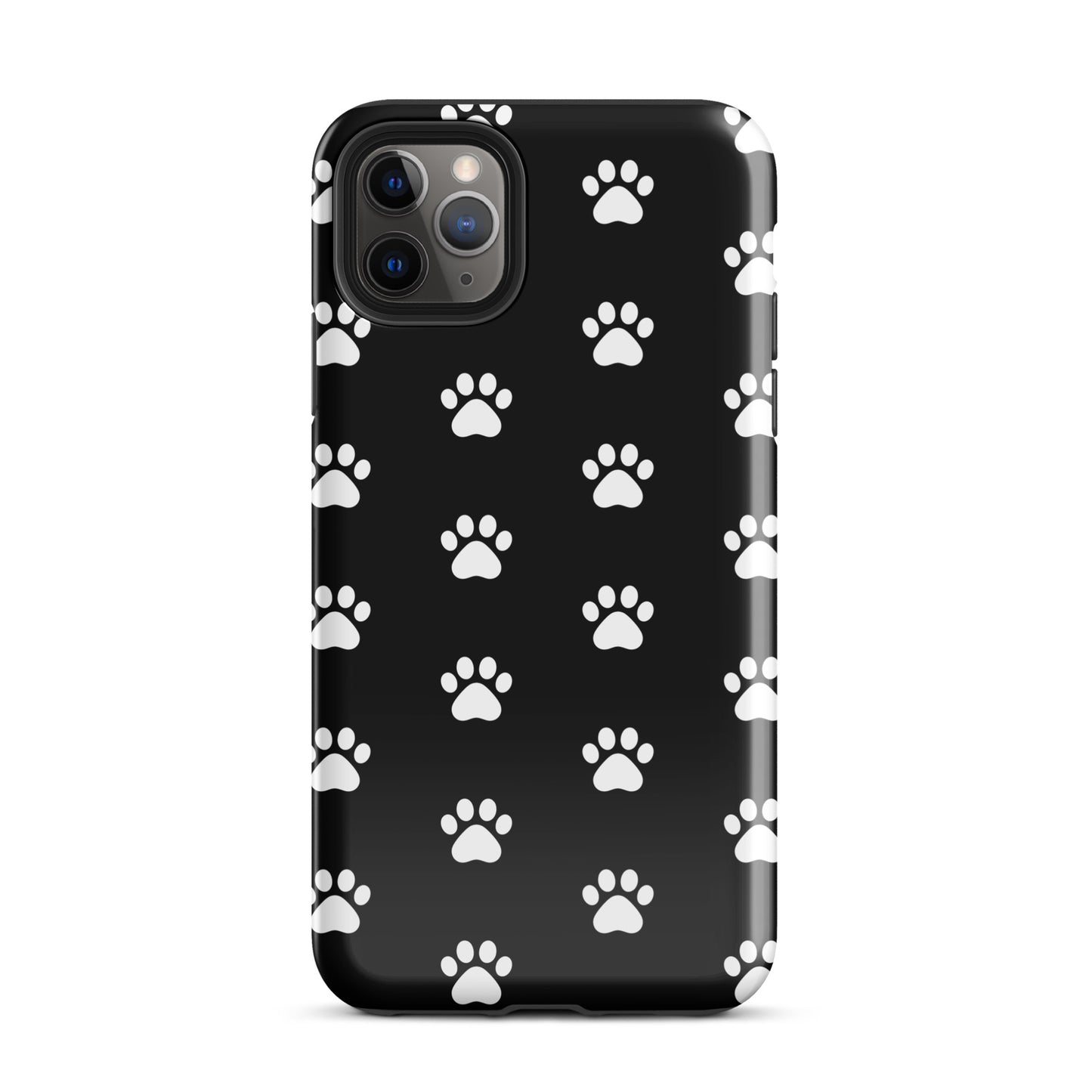 Phone Case for iPhone with stylish paw print design for pet lovers, featuring minimalist cat and dog paw icons.