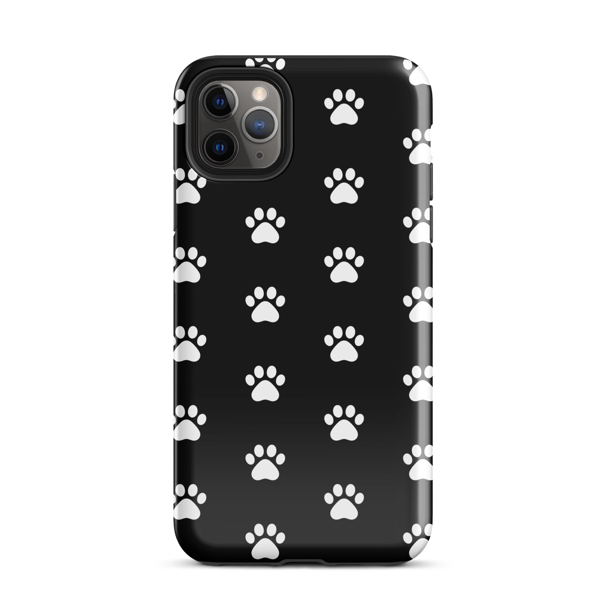 Phone Case for iPhone with stylish paw print design for pet lovers, featuring minimalist cat and dog paw icons.