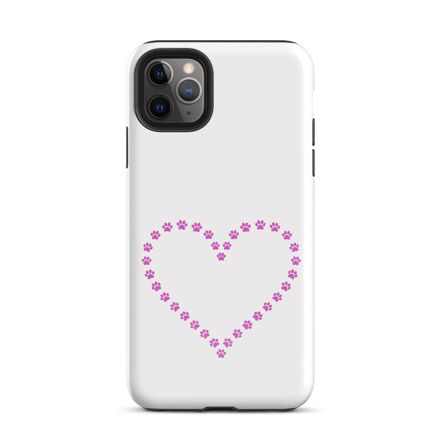 Phone Case for iPhone featuring pink paw print heart design, perfect for pet lovers seeking stylish and protective pet-themed accessories.