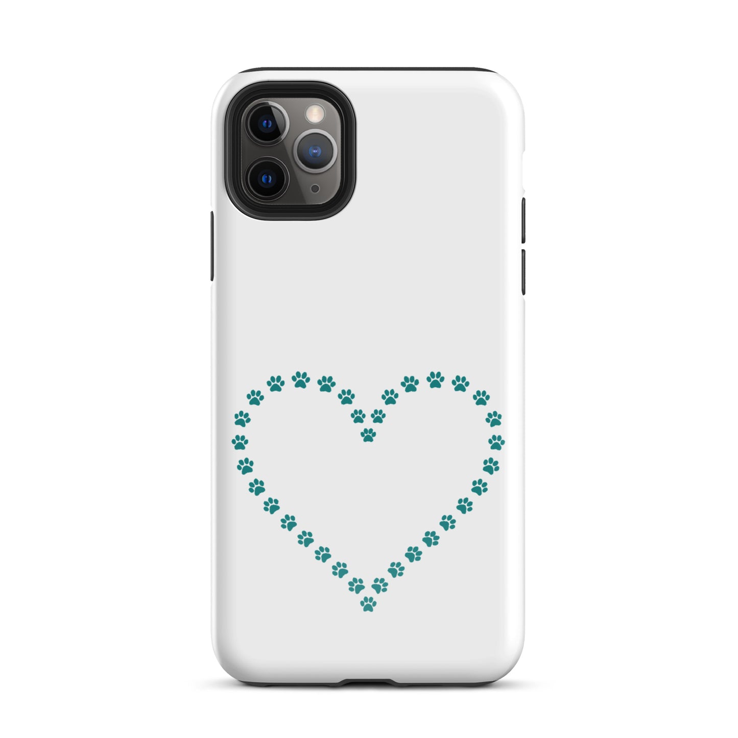Phone Case with cute paw print heart design for pet lovers on iPhone